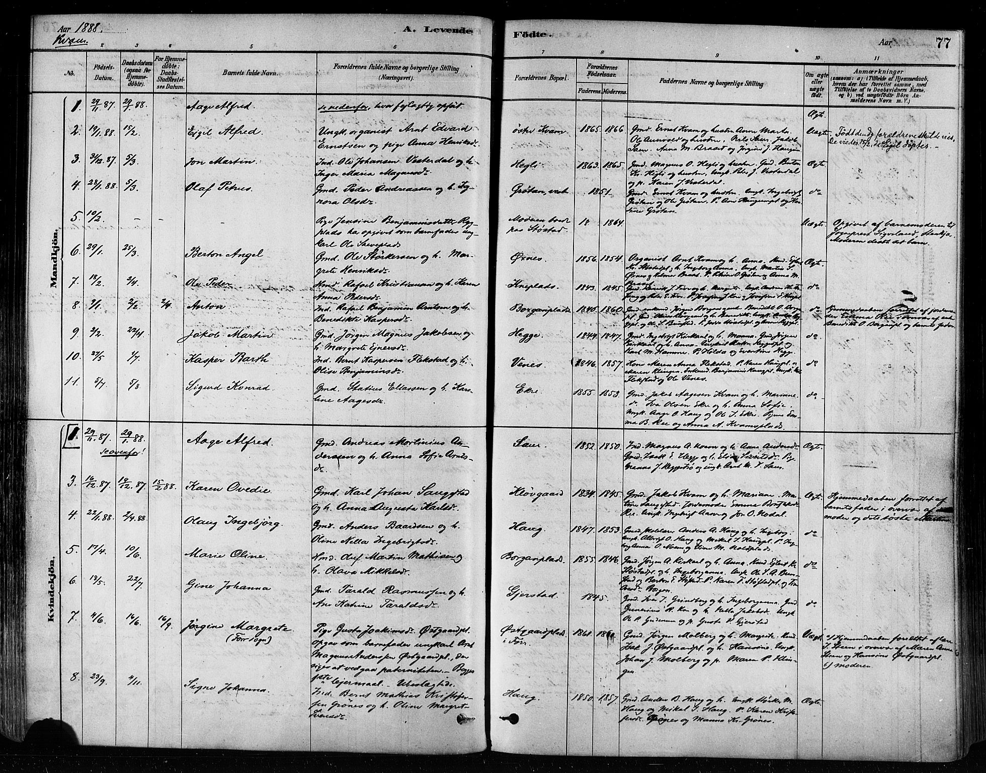 Ministerialprotokoller, klokkerbøker og fødselsregistre - Nord-Trøndelag, SAT/A-1458/746/L0449: Parish register (official) no. 746A07 /2, 1878-1899, p. 77
