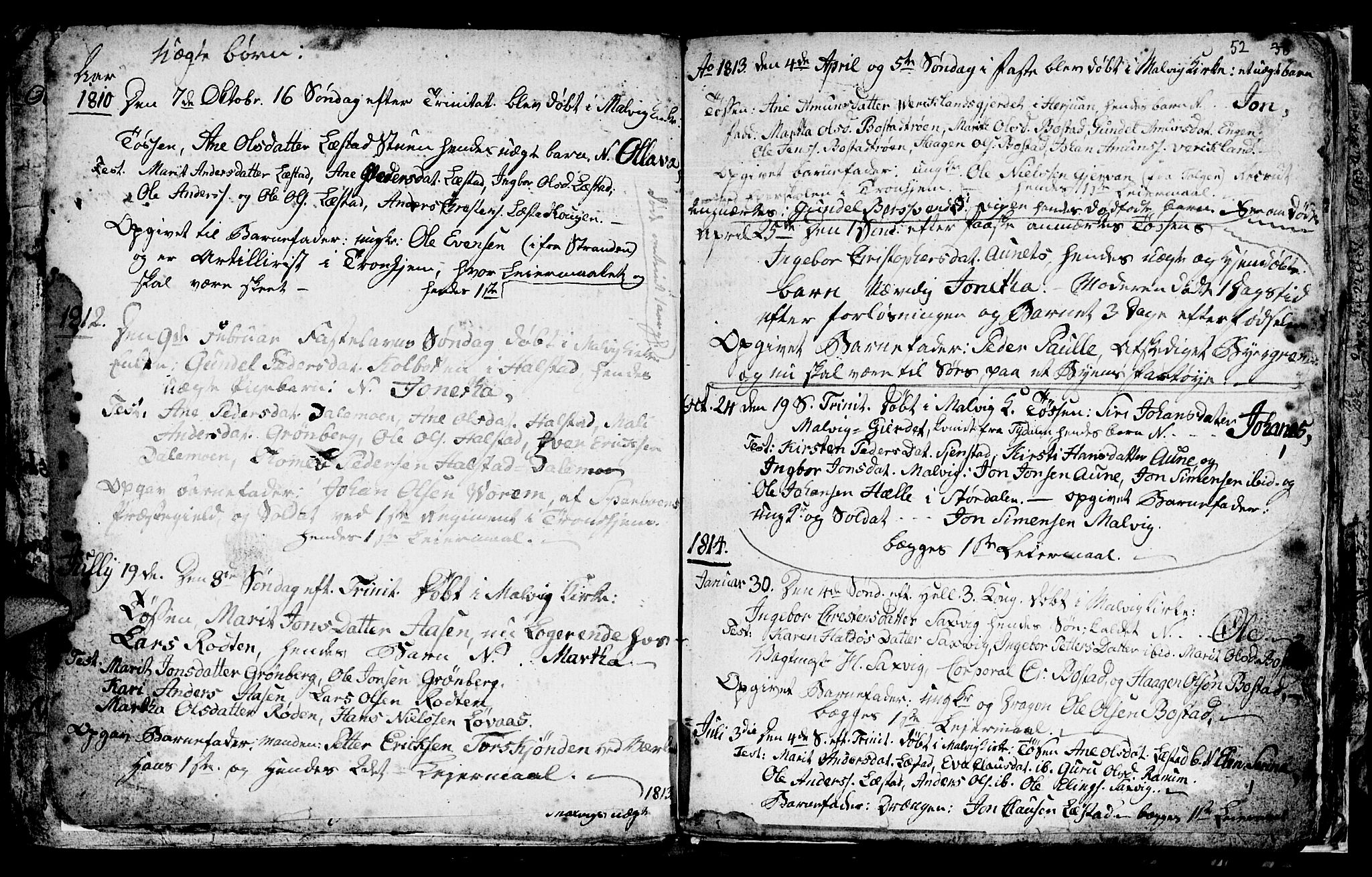 Ministerialprotokoller, klokkerbøker og fødselsregistre - Sør-Trøndelag, SAT/A-1456/616/L0419: Parish register (copy) no. 616C02, 1797-1816, p. 52