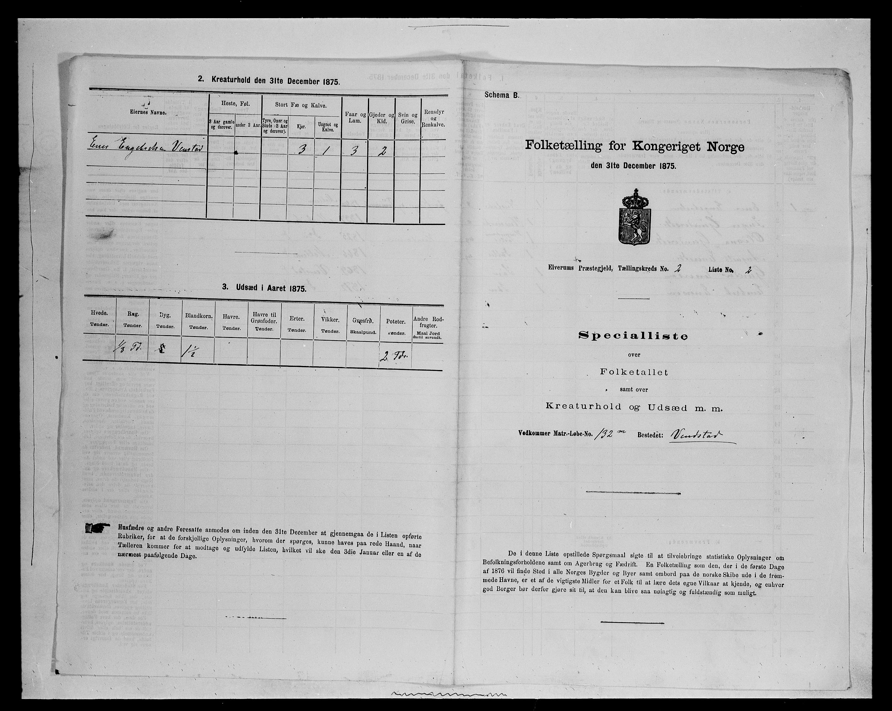 SAH, 1875 census for 0427P Elverum, 1875, p. 498