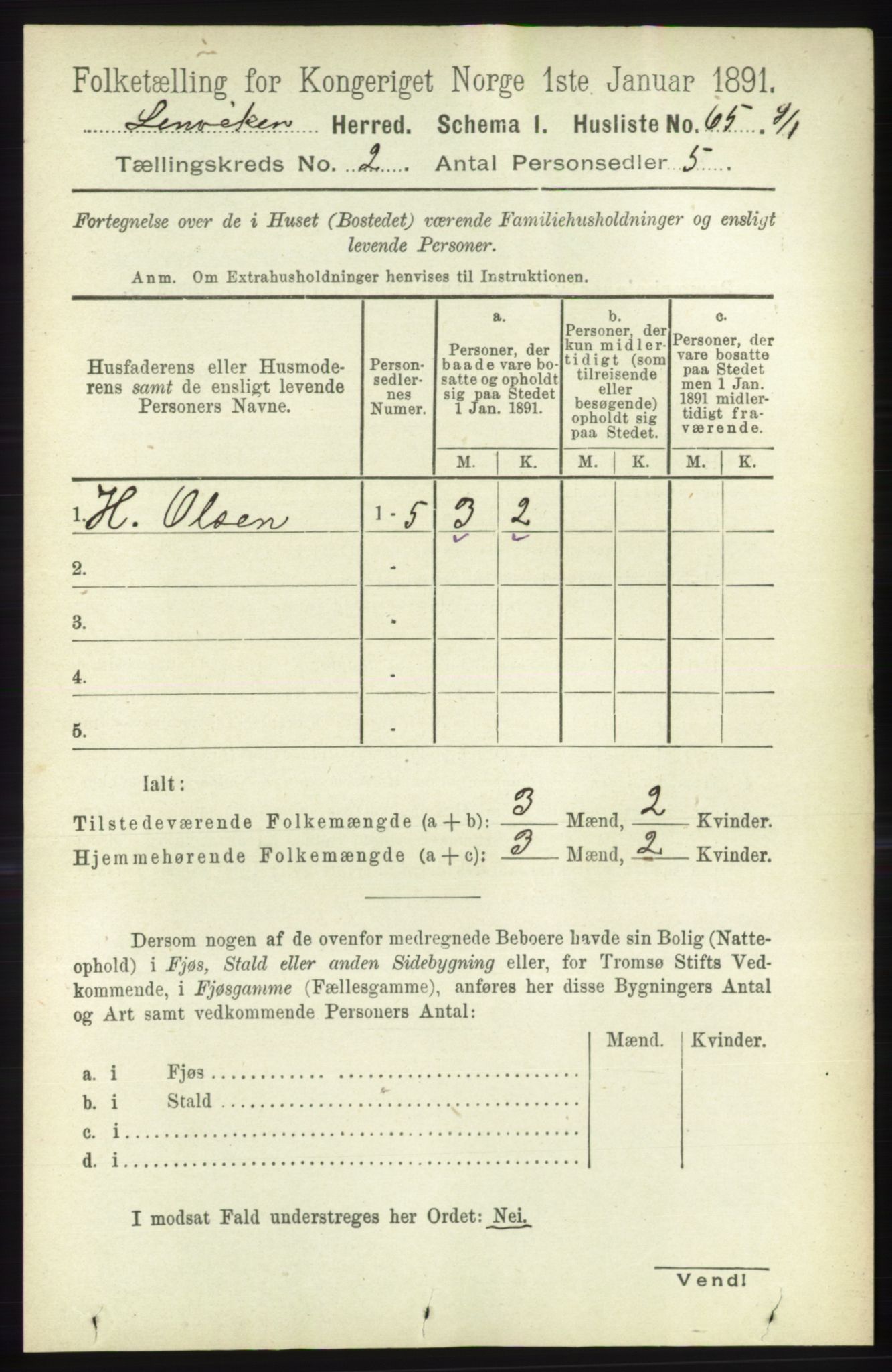 RA, 1891 census for 1931 Lenvik, 1891, p. 767