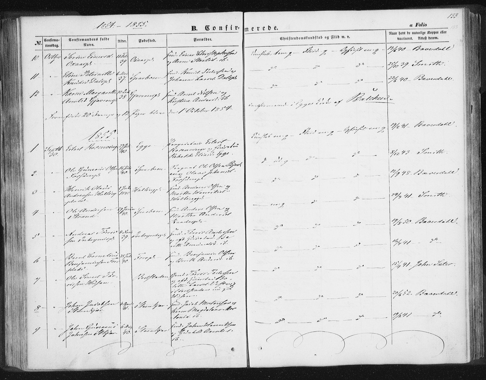 Ministerialprotokoller, klokkerbøker og fødselsregistre - Nord-Trøndelag, SAT/A-1458/746/L0446: Parish register (official) no. 746A05, 1846-1859, p. 133