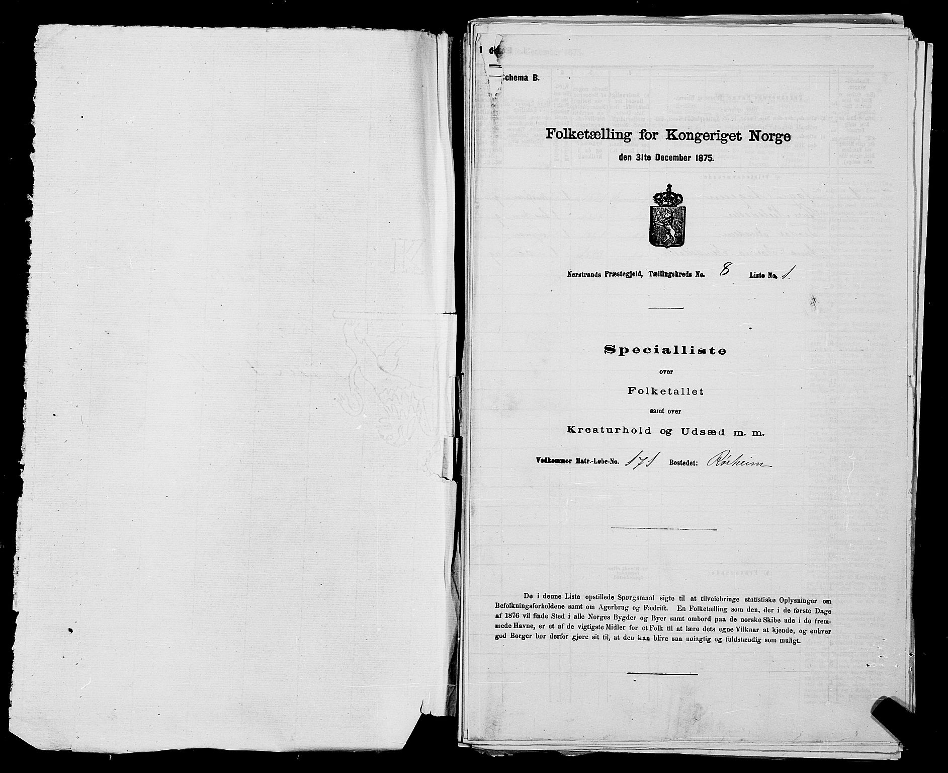 SAST, 1875 census for 1139P Nedstrand, 1875, p. 858