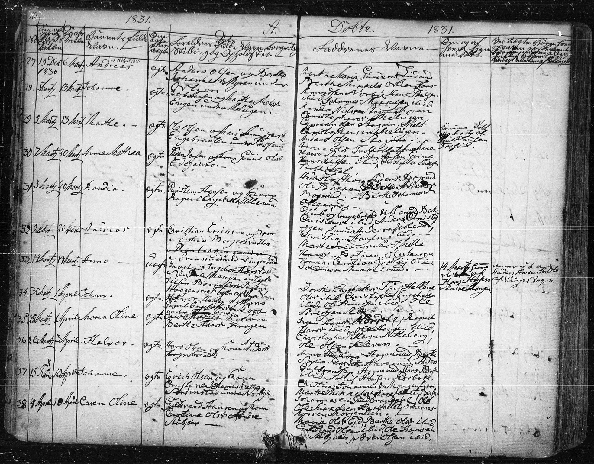 Aurskog prestekontor Kirkebøker, SAO/A-10304a/F/Fa/L0006: Parish register (official) no. I 6, 1829-1853, p. 16