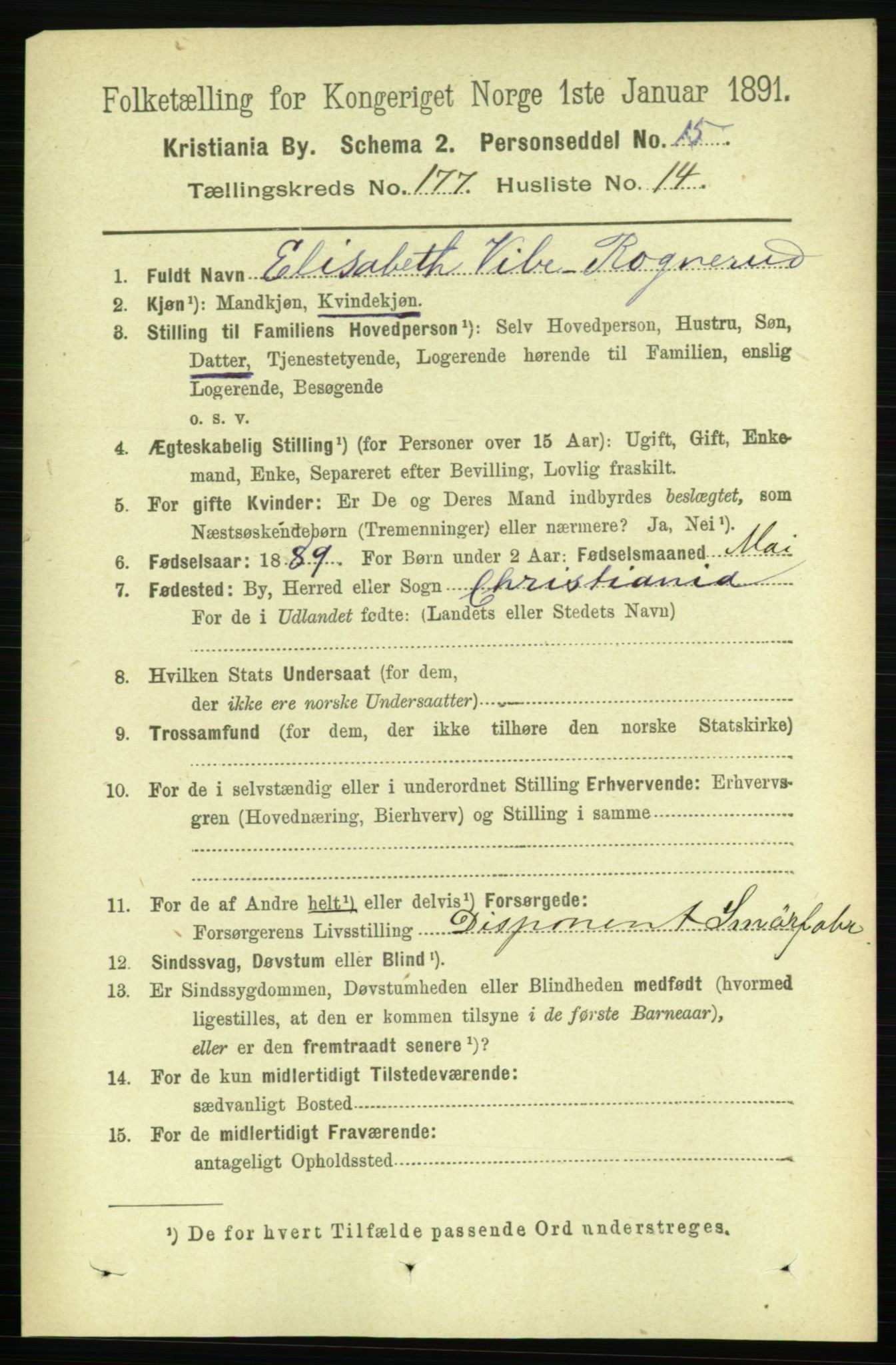 RA, 1891 census for 0301 Kristiania, 1891, p. 106742