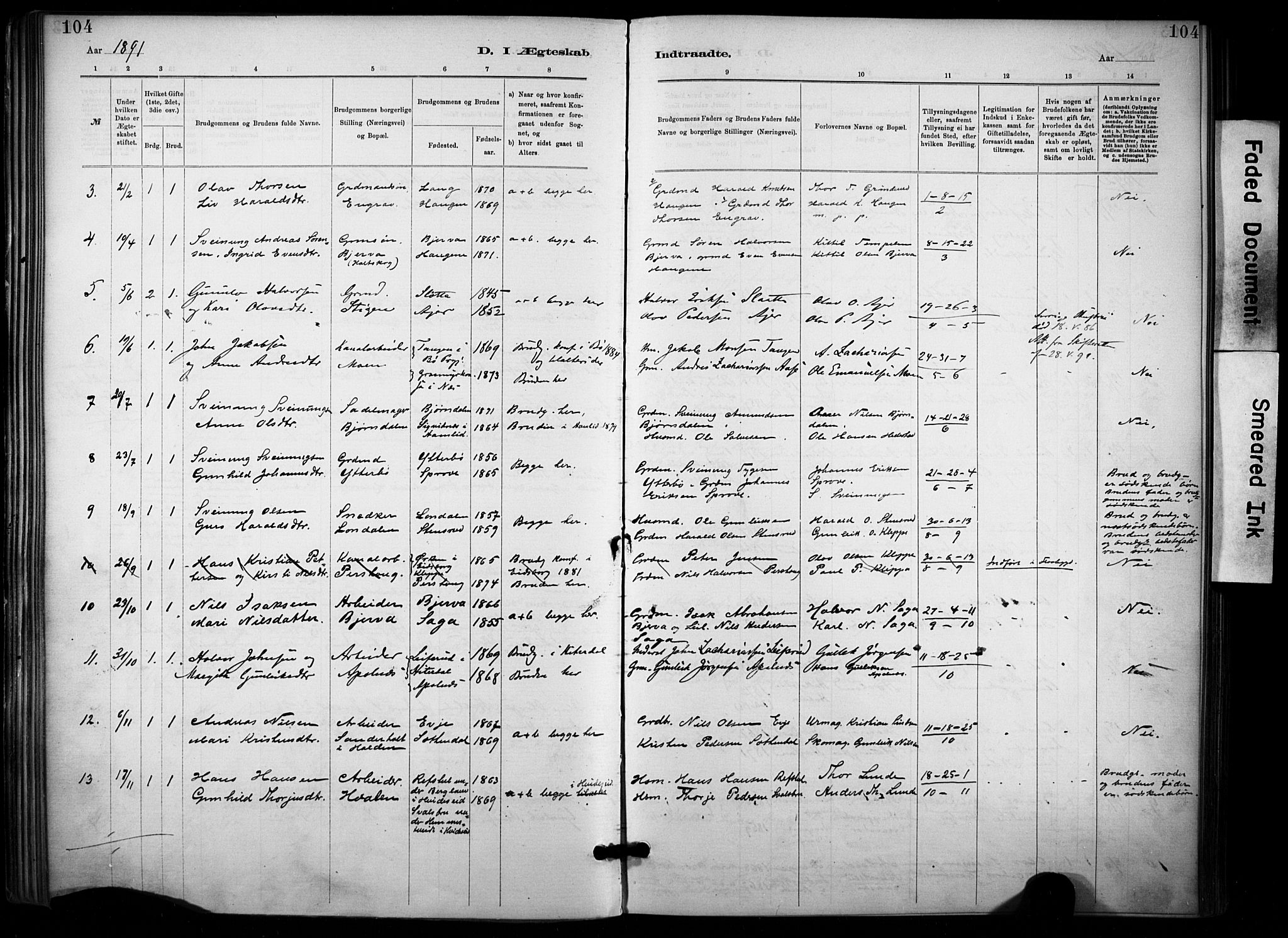 Lunde kirkebøker, SAKO/A-282/F/Fa/L0002: Parish register (official) no. I 2, 1884-1892, p. 104