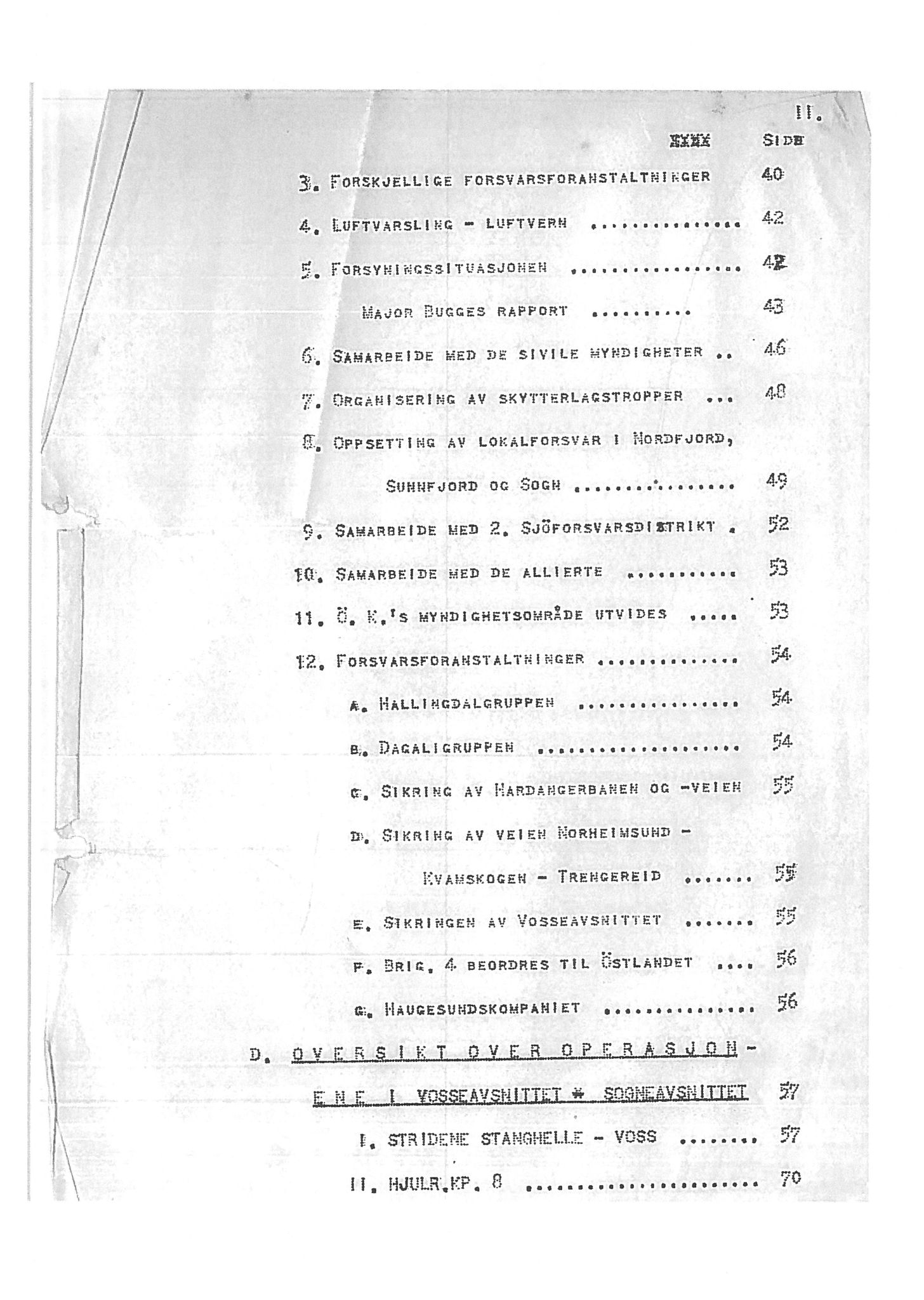 Oberst Sverre Blom - manuskript til krigshistorie, SAB/-/F/L0001: Manuskript "Krigens historie - operasjonene til lands på Vestlandet 1940" av oberst Sverre Blom, 1940