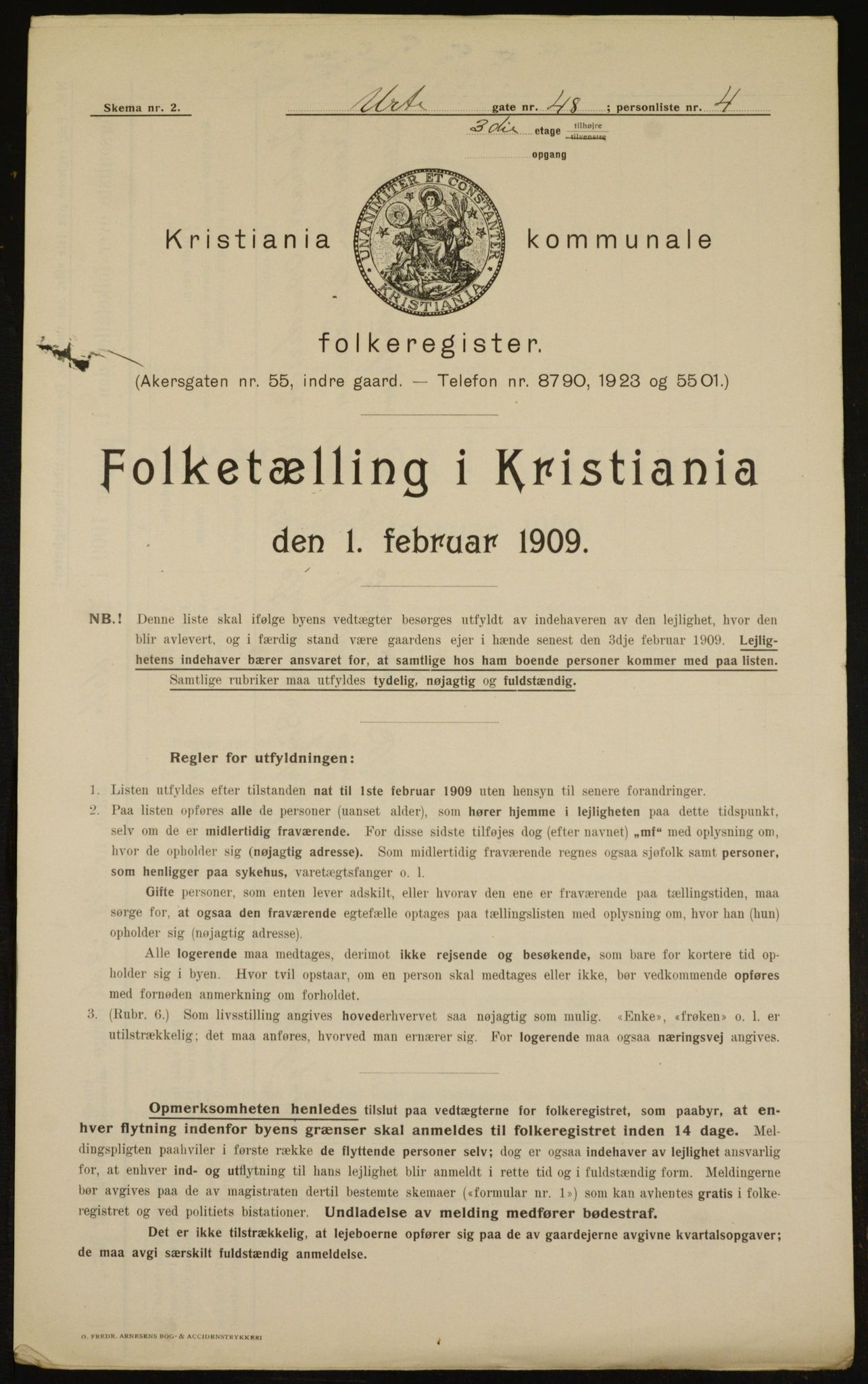 OBA, Municipal Census 1909 for Kristiania, 1909, p. 110053