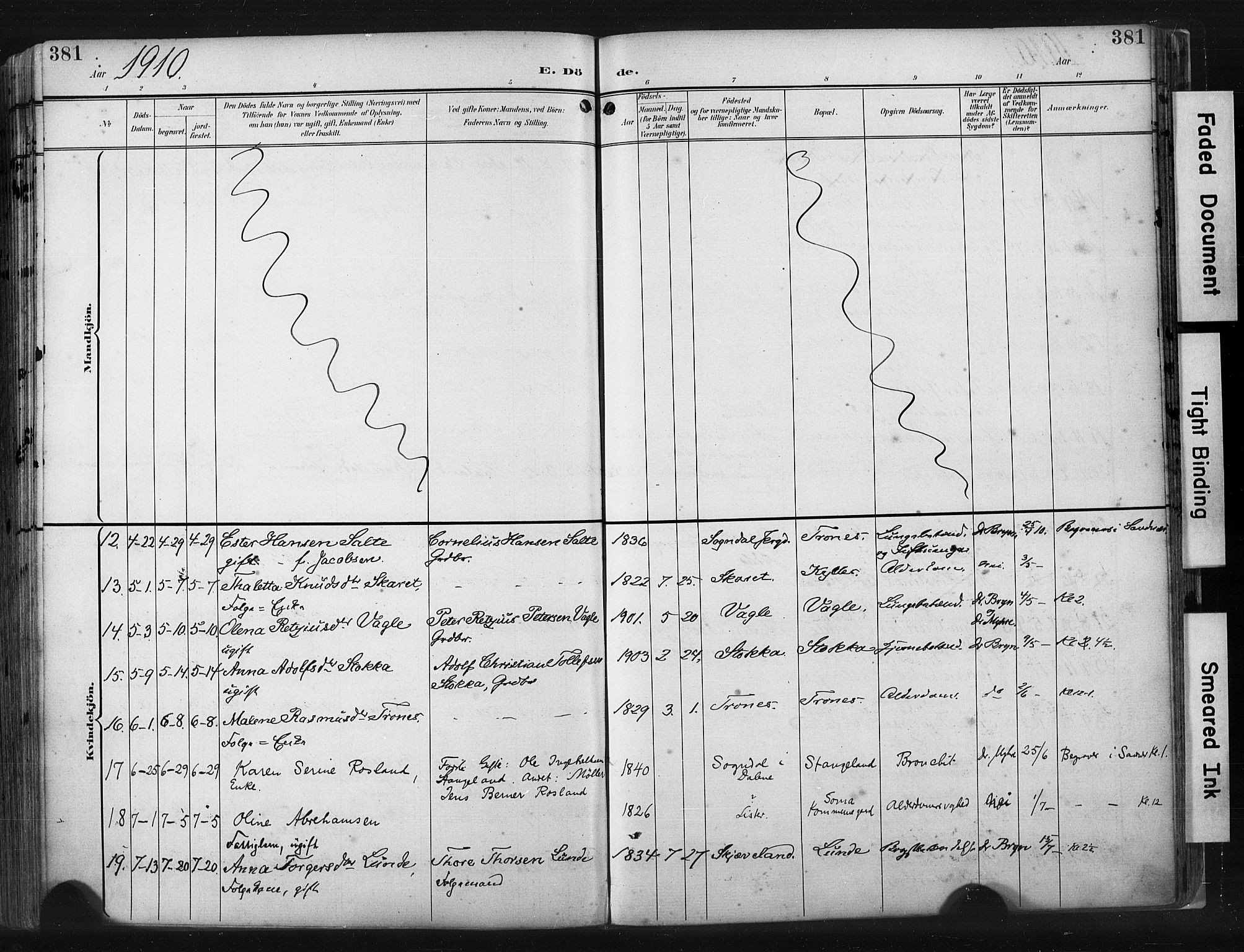 Høyland sokneprestkontor, AV/SAST-A-101799/001/30BA/L0015: Parish register (official) no. A 14, 1899-1911, p. 381