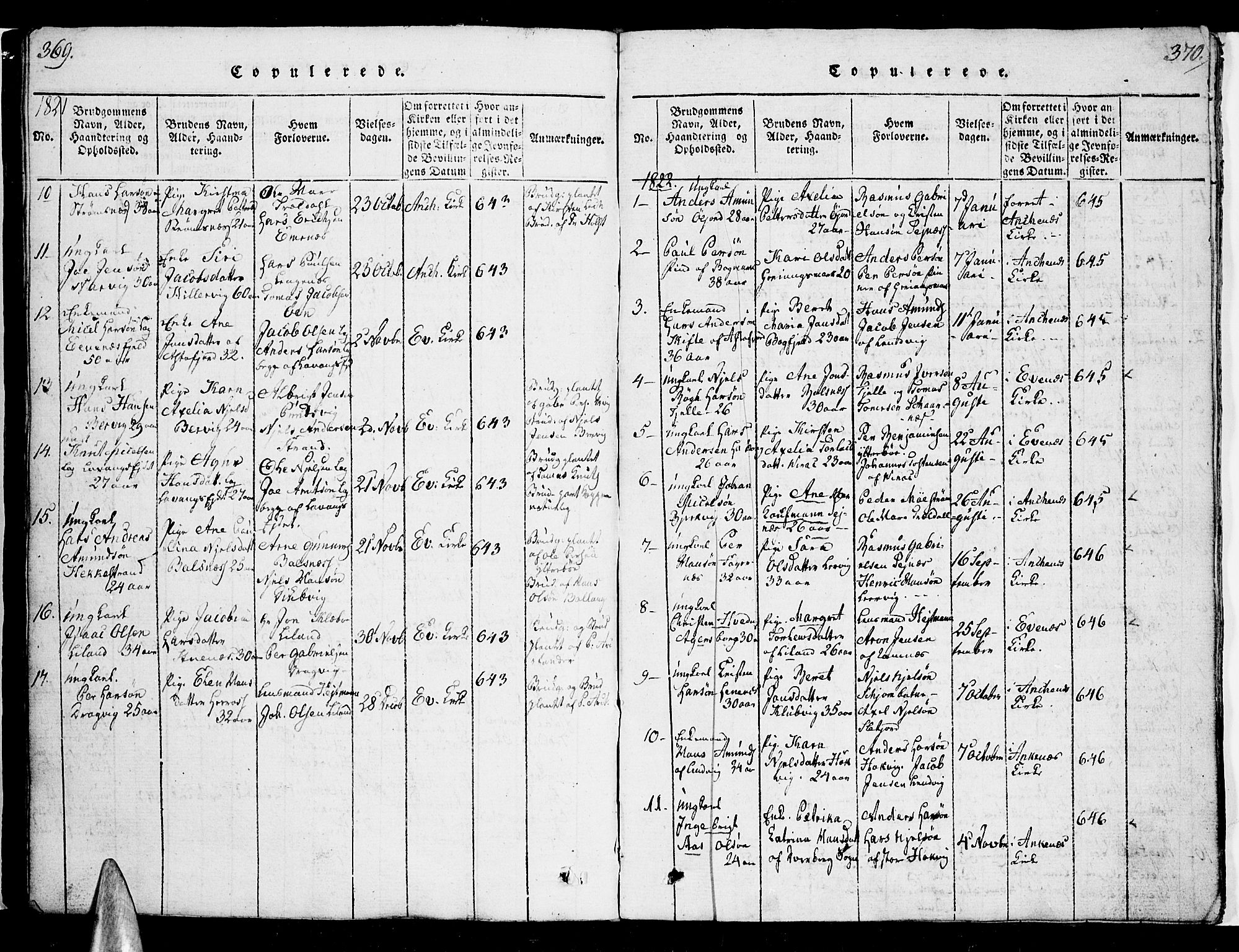 Ministerialprotokoller, klokkerbøker og fødselsregistre - Nordland, SAT/A-1459/863/L0894: Parish register (official) no. 863A06, 1821-1851, p. 369-370
