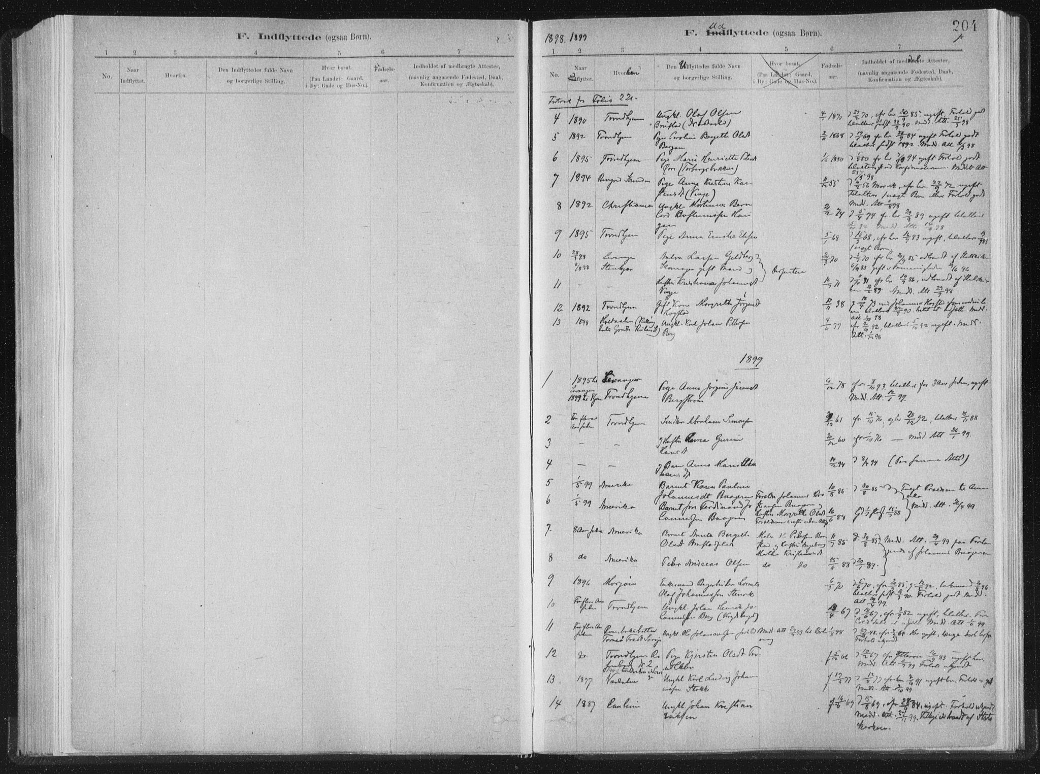 Ministerialprotokoller, klokkerbøker og fødselsregistre - Nord-Trøndelag, AV/SAT-A-1458/722/L0220: Parish register (official) no. 722A07, 1881-1908, p. 204