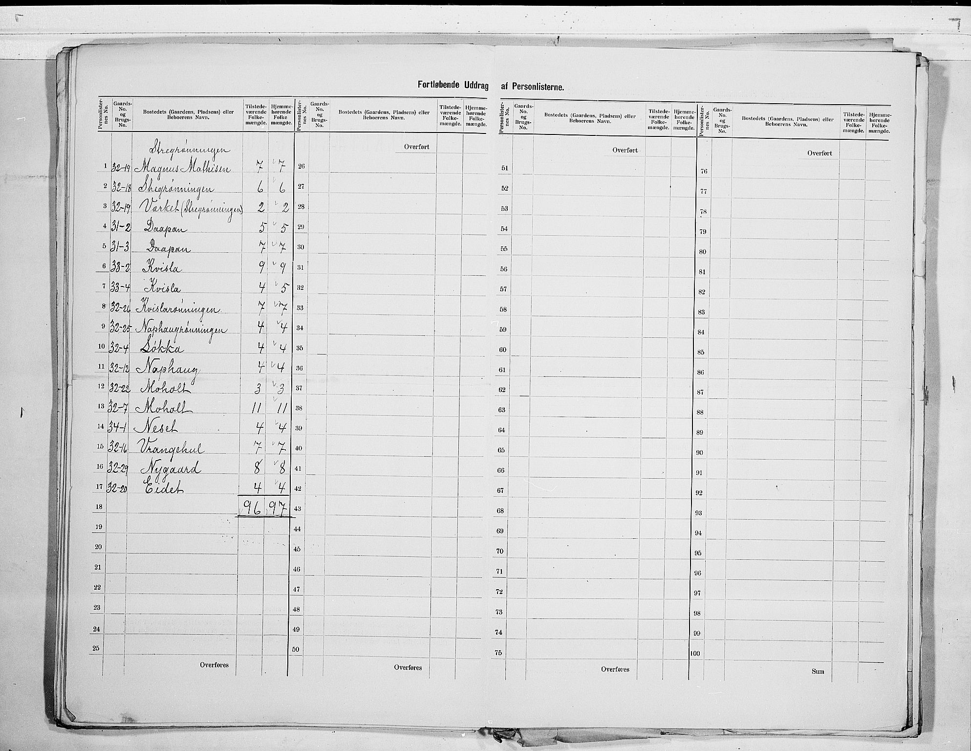 SAKO, 1900 census for Slemdal, 1900, p. 13