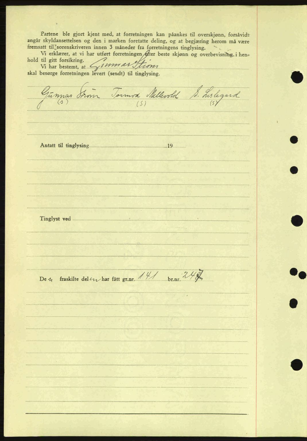 Idd og Marker sorenskriveri, AV/SAO-A-10283/G/Gb/Gbb/L0005: Mortgage book no. A5, 1941-1943, Diary no: : 1007/1942