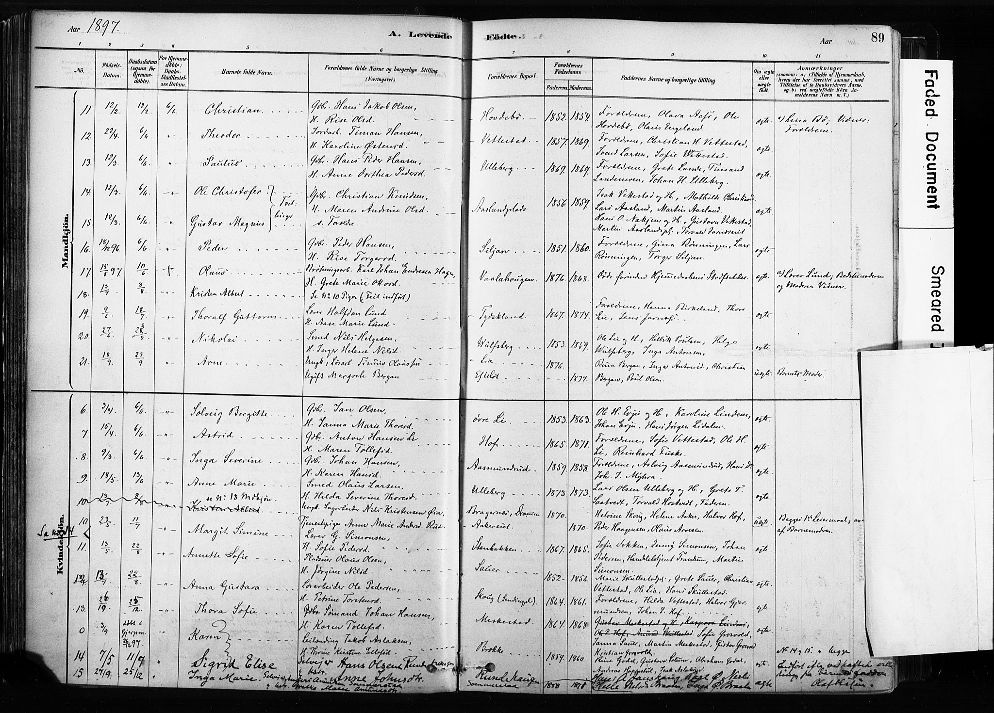 Sandsvær kirkebøker, AV/SAKO-A-244/F/Fb/L0001: Parish register (official) no. II 1, 1878-1906, p. 89