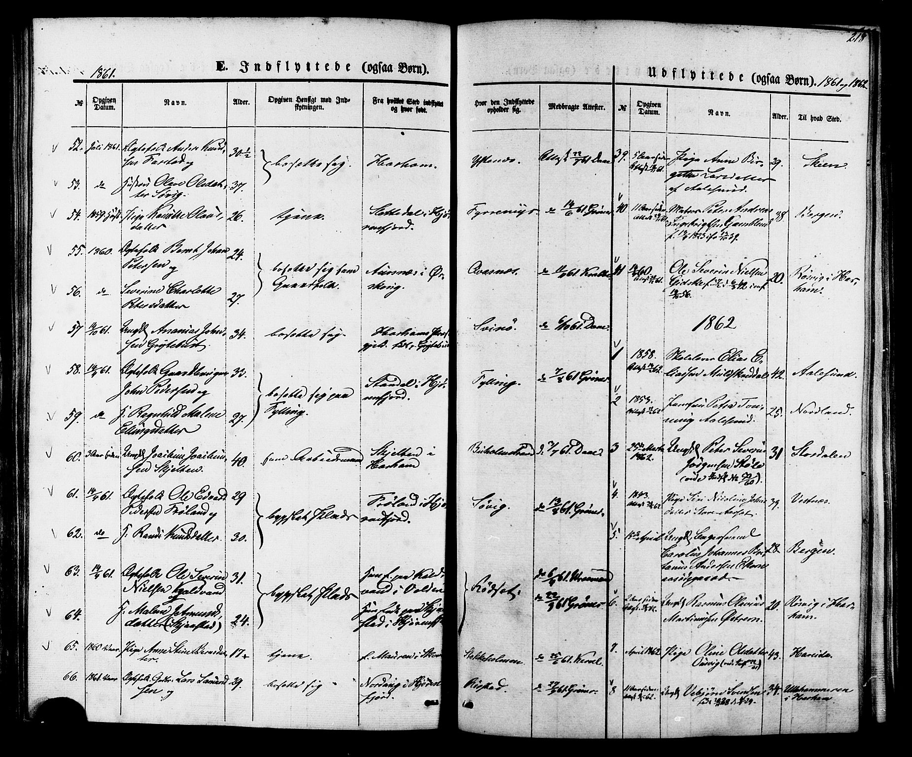 Ministerialprotokoller, klokkerbøker og fødselsregistre - Møre og Romsdal, AV/SAT-A-1454/528/L0398: Parish register (official) no. 528A09, 1858-1864, p. 218