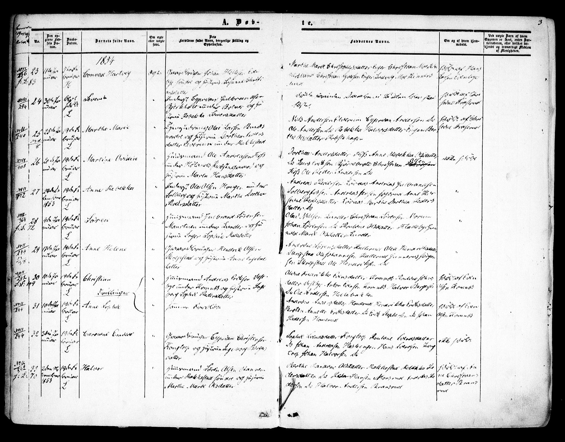 Høland prestekontor Kirkebøker, SAO/A-10346a/F/Fa/L0010: Parish register (official) no. I 10, 1854-1861, p. 3