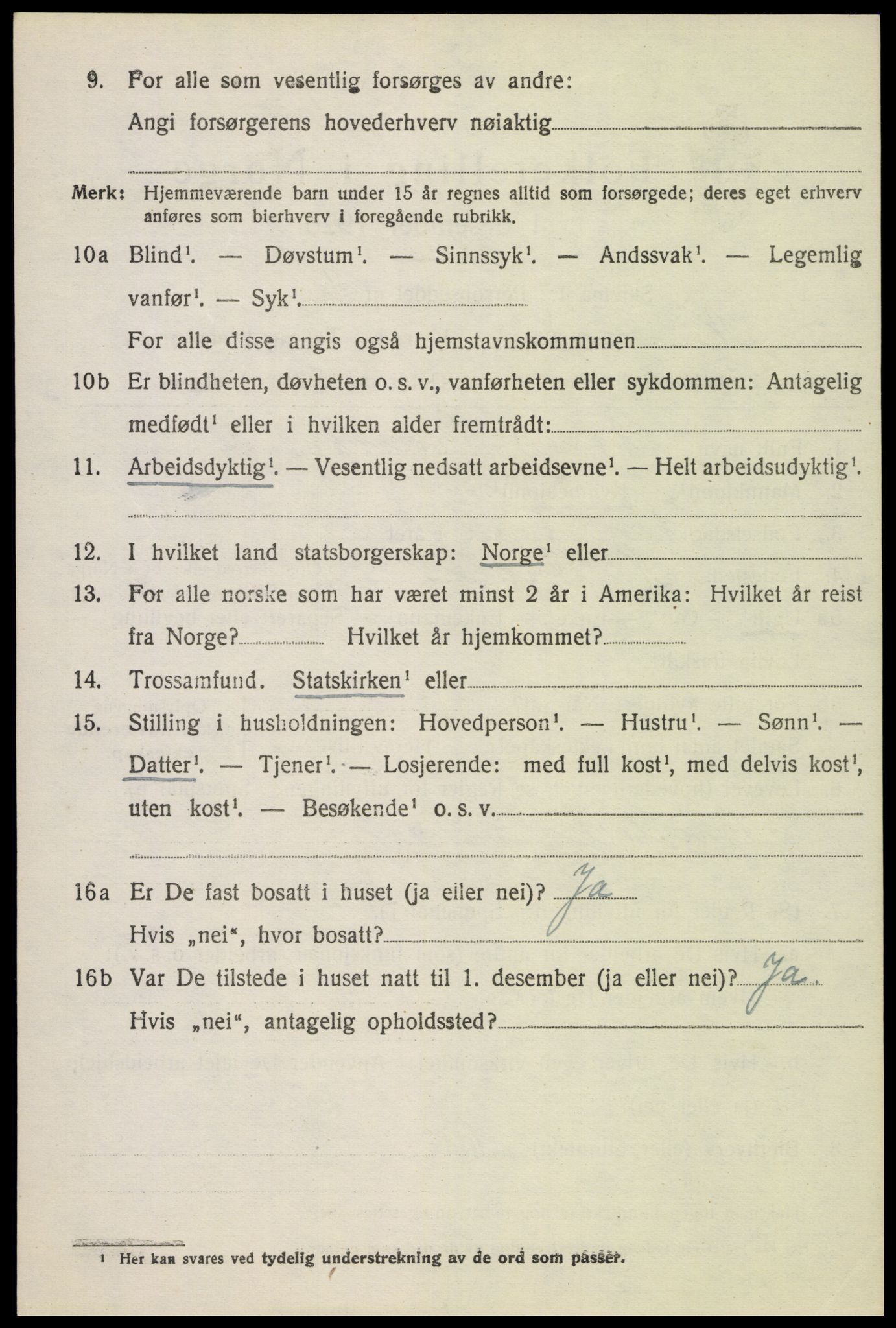 SAH, 1920 census for Nord-Fron, 1920, p. 7485