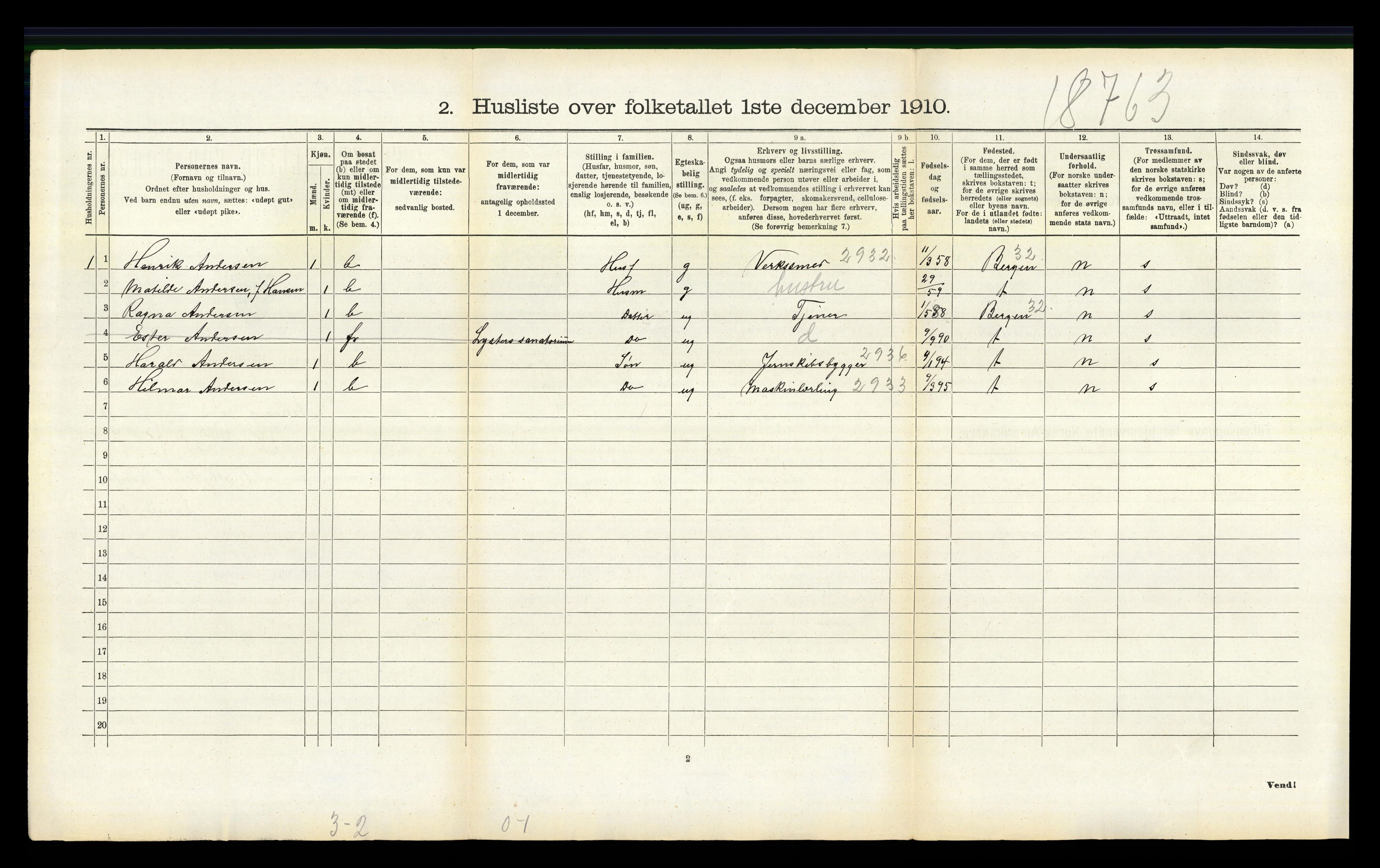 RA, 1910 census for Askøy, 1910, p. 2267