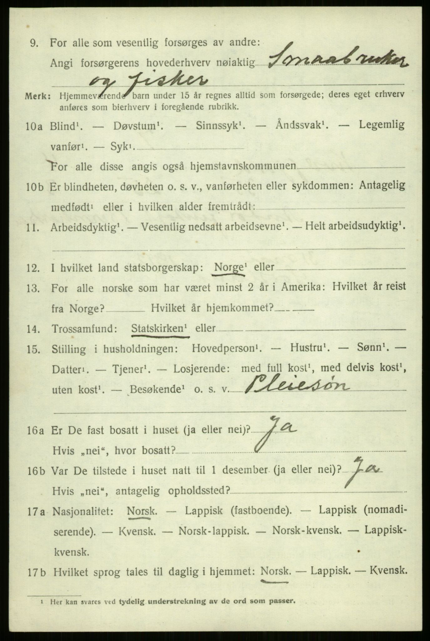 SATØ, 1920 census for Kvæfjord, 1920, p. 2568