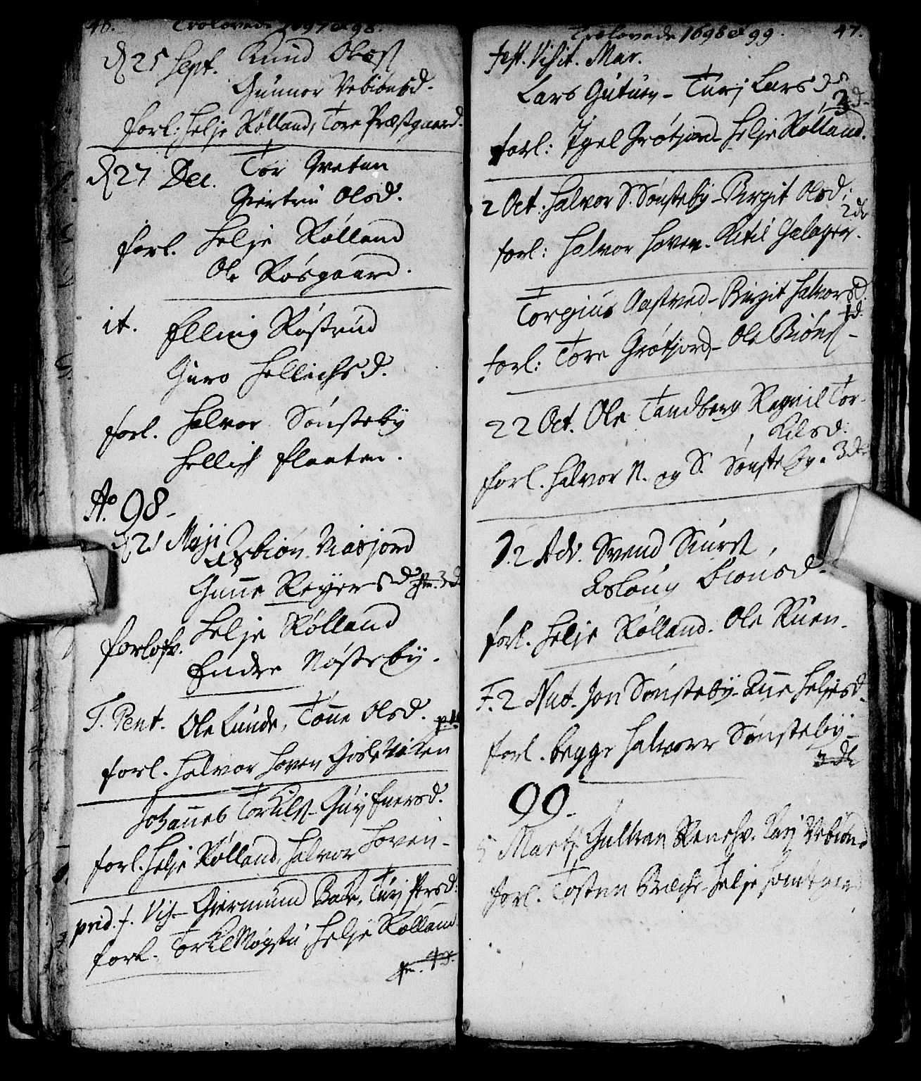 Nore kirkebøker, SAKO/A-238/F/Fc/L0001: Parish register (official) no. III 1, 1696-1714, p. 46-47