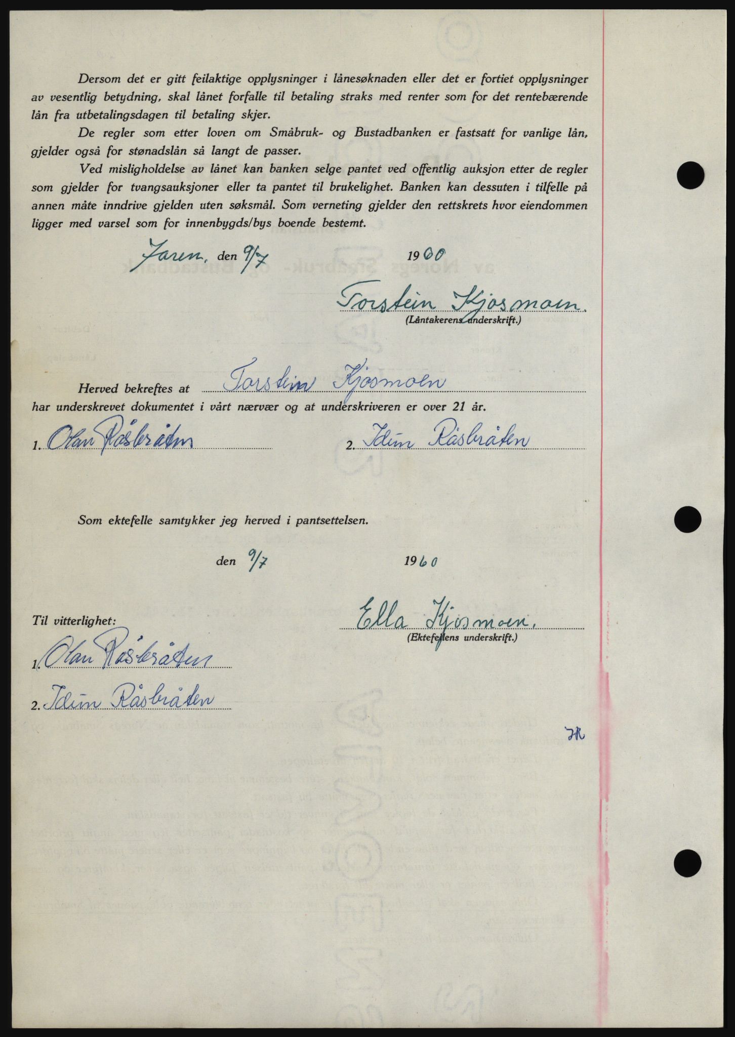 Hadeland og Land tingrett, SAH/TING-010/H/Hb/Hbc/L0043: Mortgage book no. B43, 1960-1960, Diary no: : 2528/1960