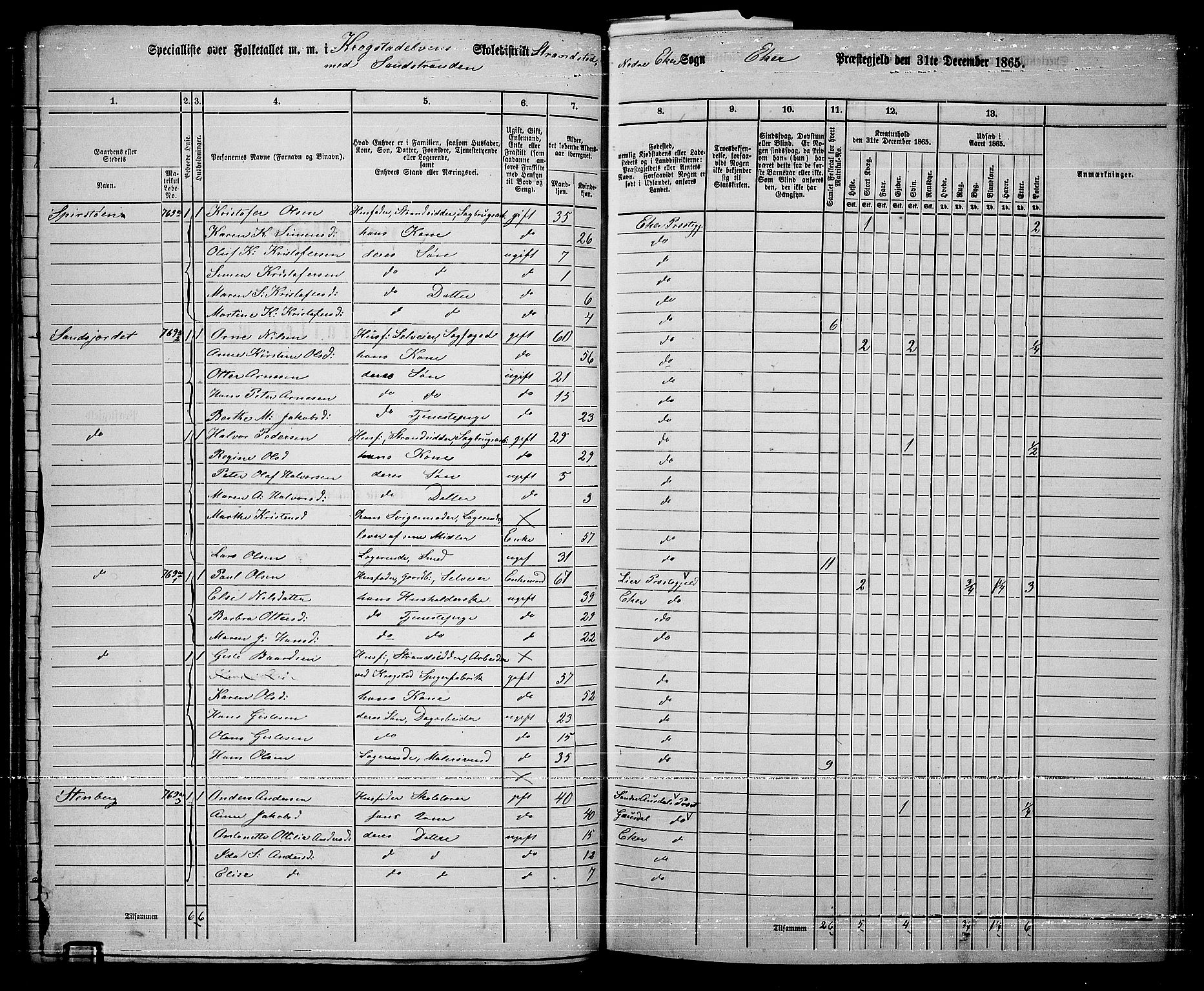 RA, 1865 census for Eiker, 1865, p. 367