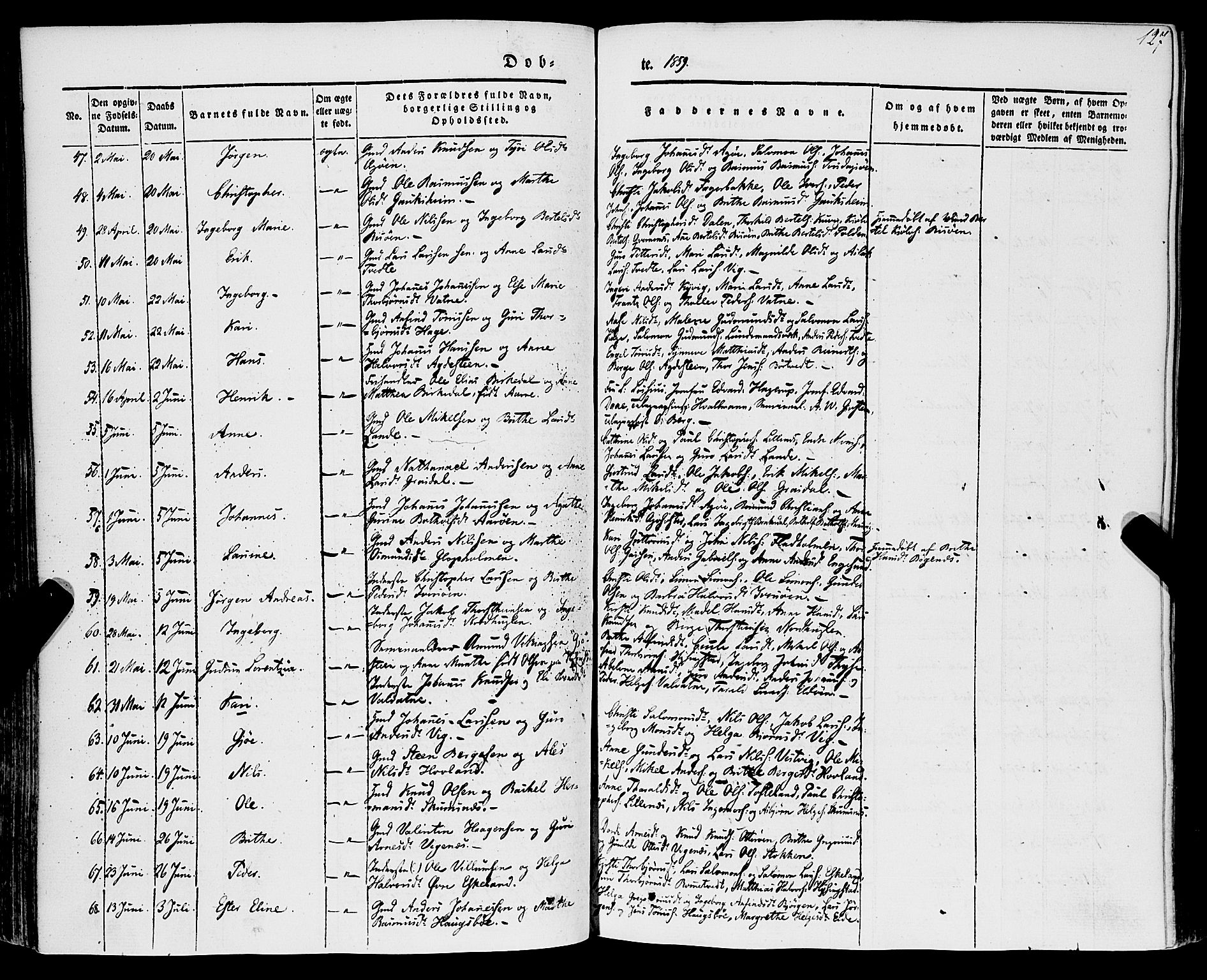 Stord sokneprestembete, SAB/A-78201/H/Haa: Parish register (official) no. A 7, 1841-1861, p. 127