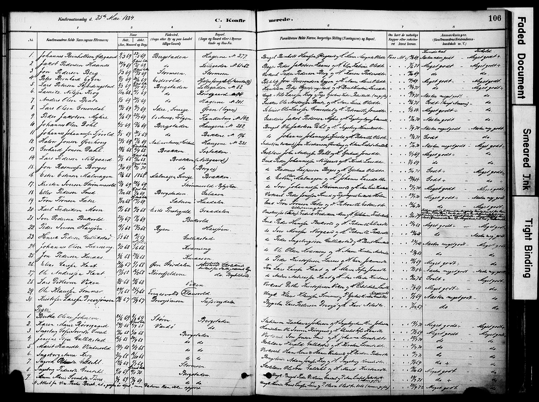 Ministerialprotokoller, klokkerbøker og fødselsregistre - Sør-Trøndelag, SAT/A-1456/681/L0933: Parish register (official) no. 681A11, 1879-1890, p. 106