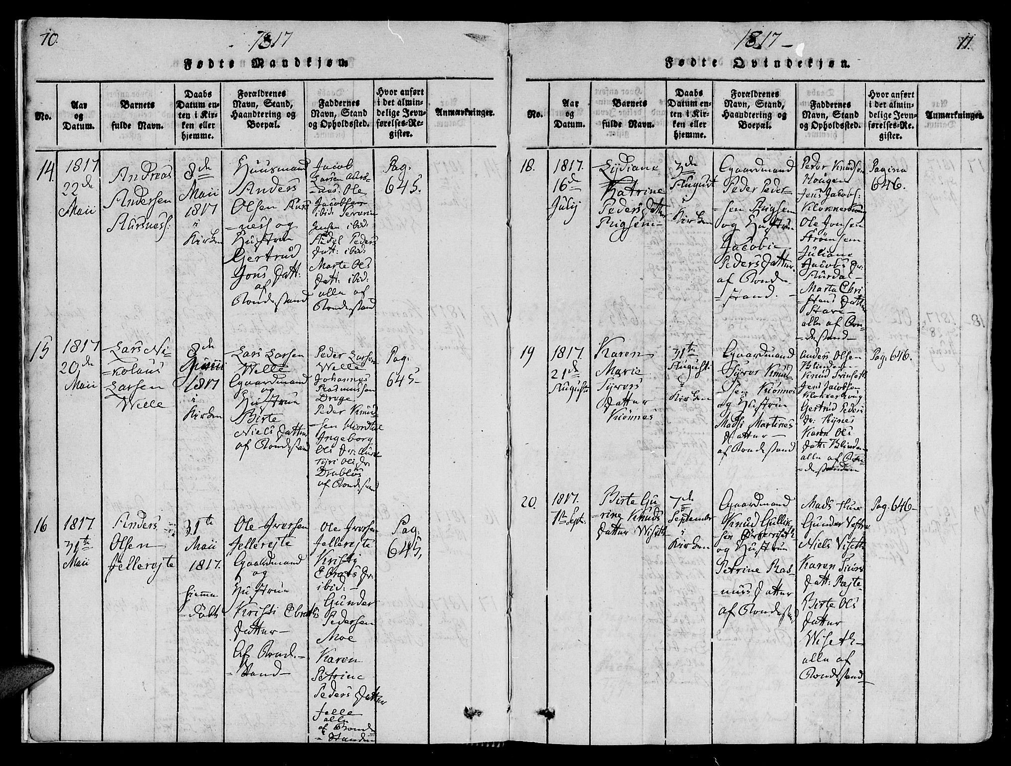 Ministerialprotokoller, klokkerbøker og fødselsregistre - Møre og Romsdal, AV/SAT-A-1454/522/L0310: Parish register (official) no. 522A05, 1816-1832, p. 10-11