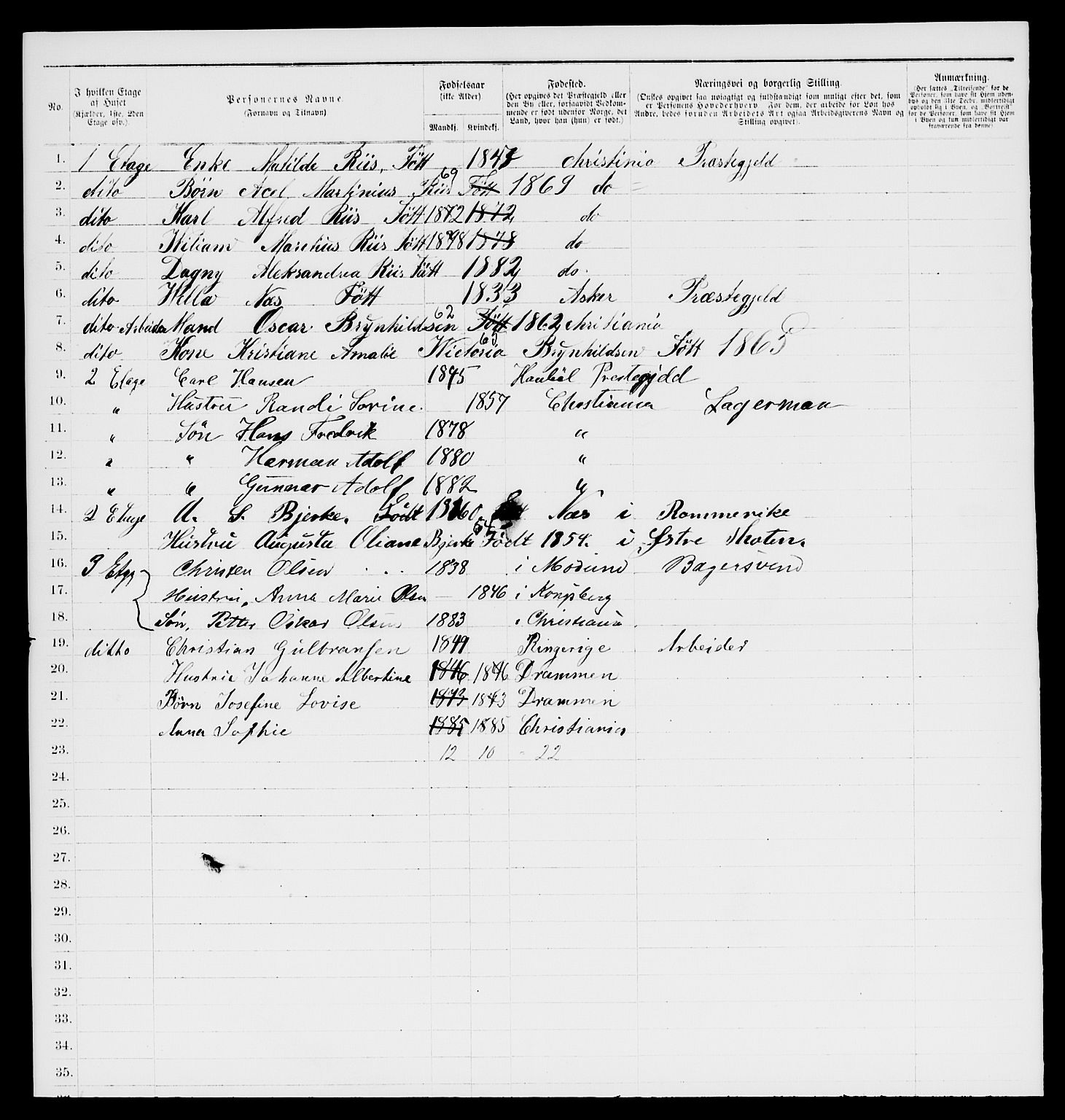 RA, 1885 census for 0301 Kristiania, 1885, p. 11998