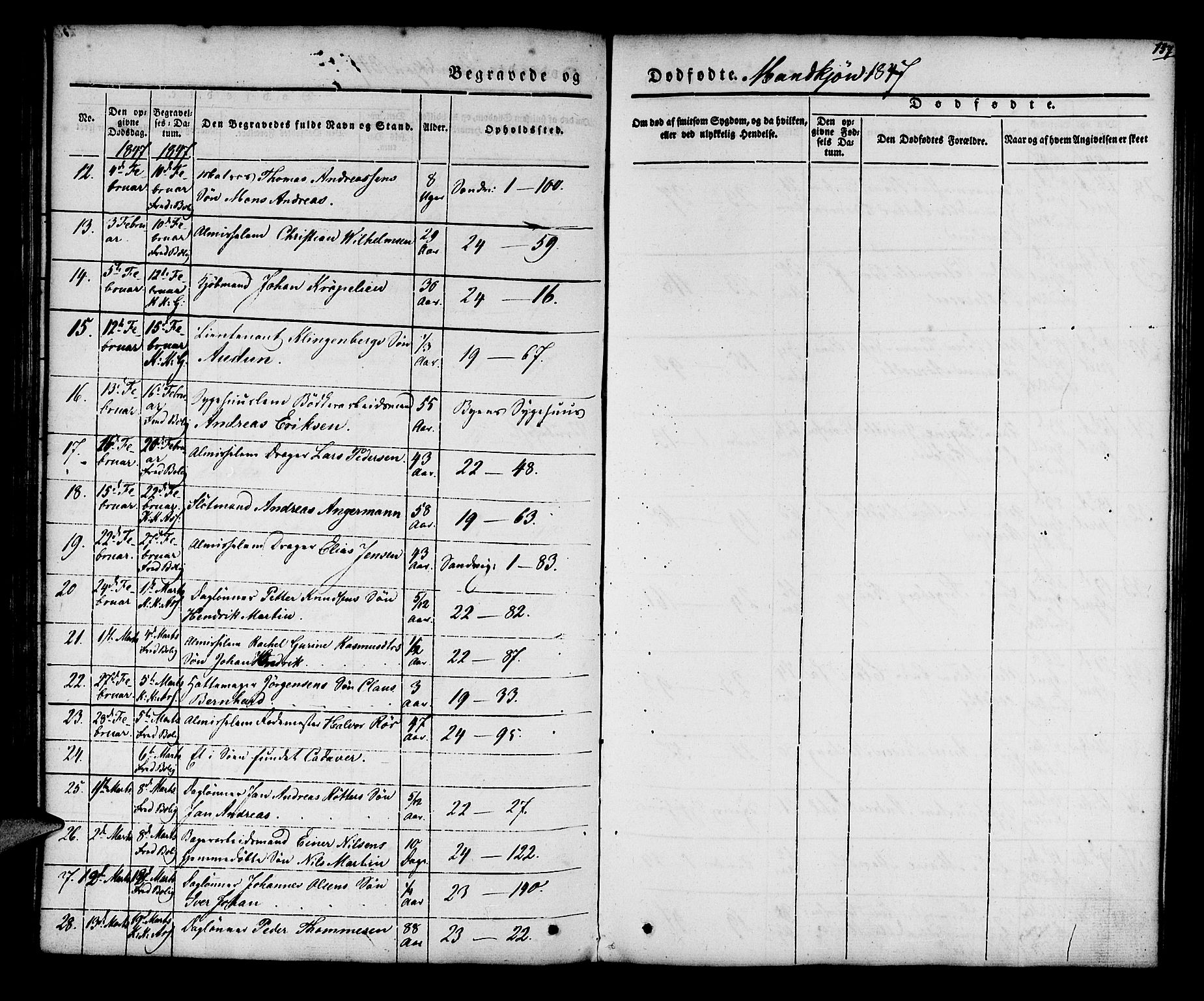 Korskirken sokneprestembete, AV/SAB-A-76101/H/Hab: Parish register (copy) no. E 1, 1837-1851, p. 157