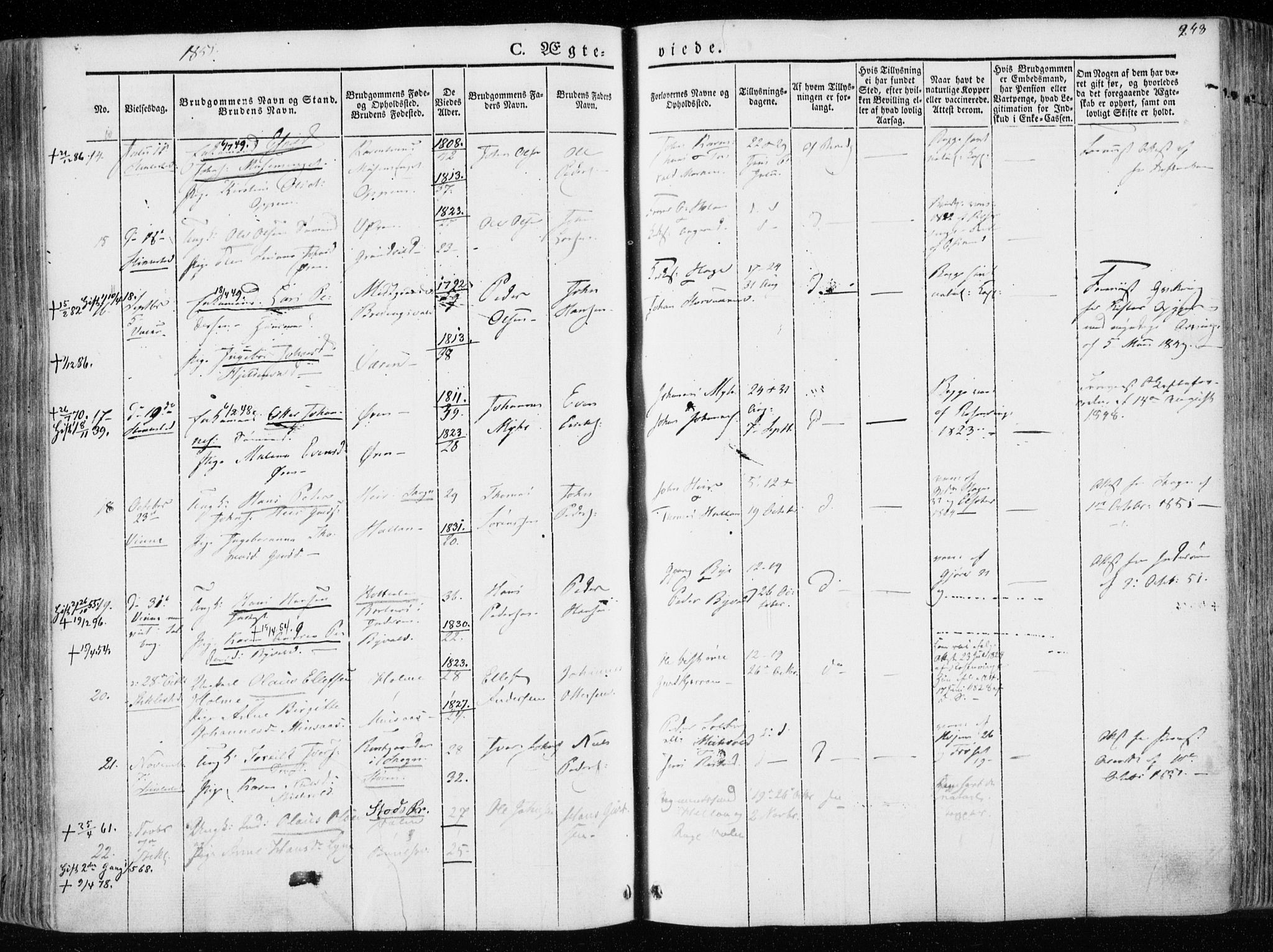 Ministerialprotokoller, klokkerbøker og fødselsregistre - Nord-Trøndelag, AV/SAT-A-1458/723/L0239: Parish register (official) no. 723A08, 1841-1851, p. 248