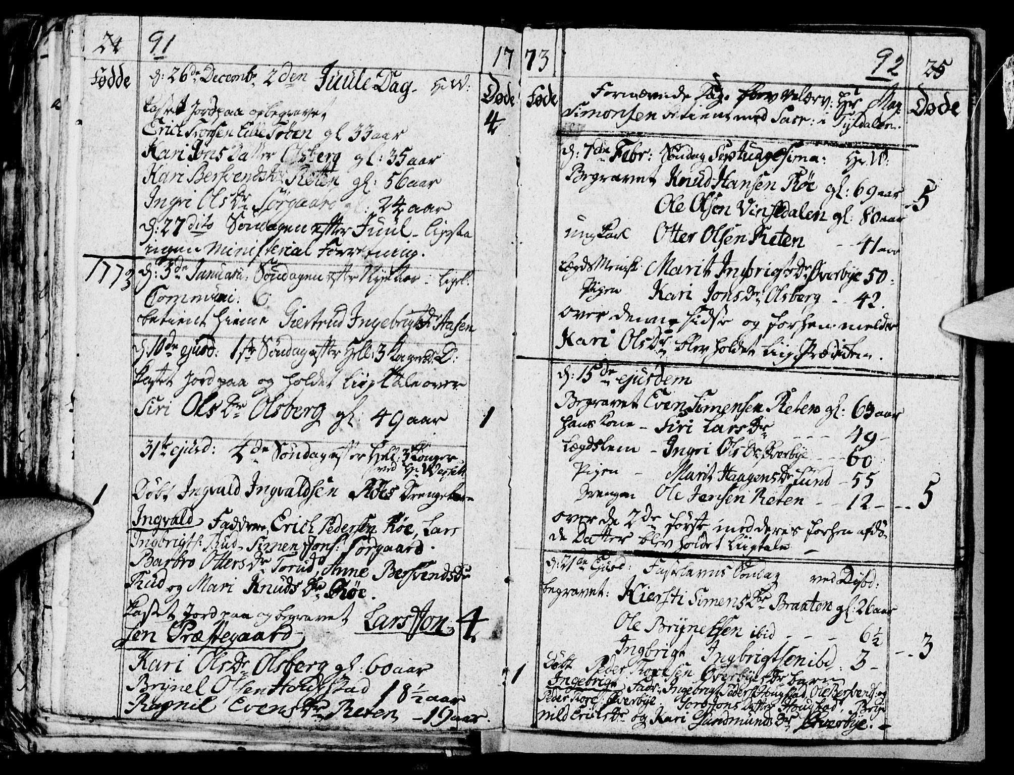 Tynset prestekontor, SAH/PREST-058/H/Ha/Haa/L0005: Parish register (official) no. 5, 1761-1776, p. 91-92