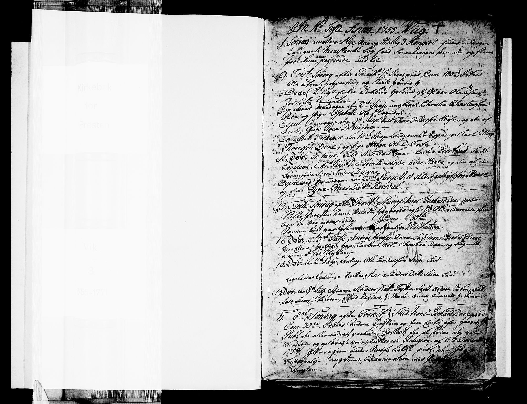 Vik sokneprestembete, SAB/A-81501: Parish register (official) no. A 3 /1, 1755-1771, p. 1