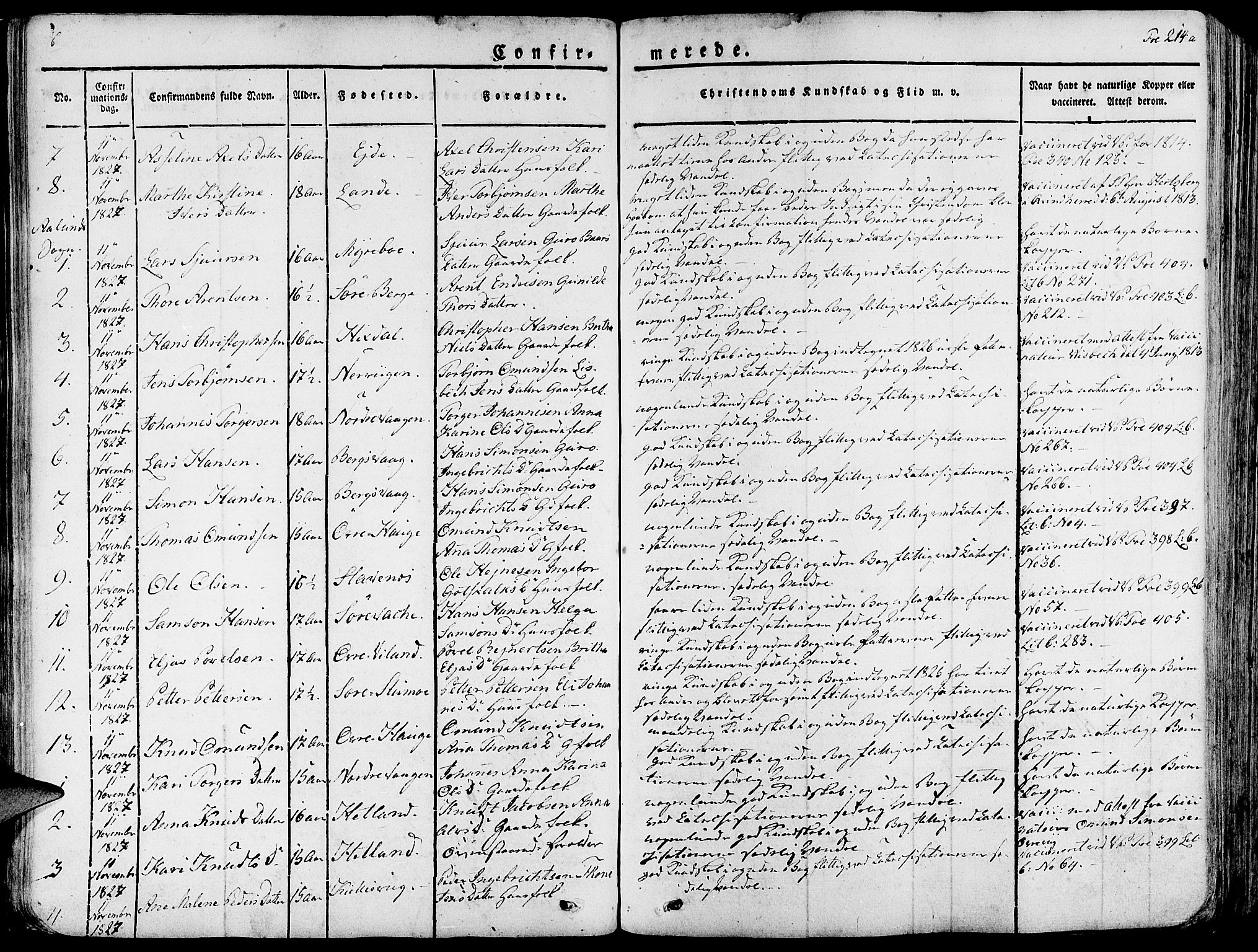 Fjelberg sokneprestembete, SAB/A-75201/H/Haa: Parish register (official) no. A 5, 1822-1834, p. 214