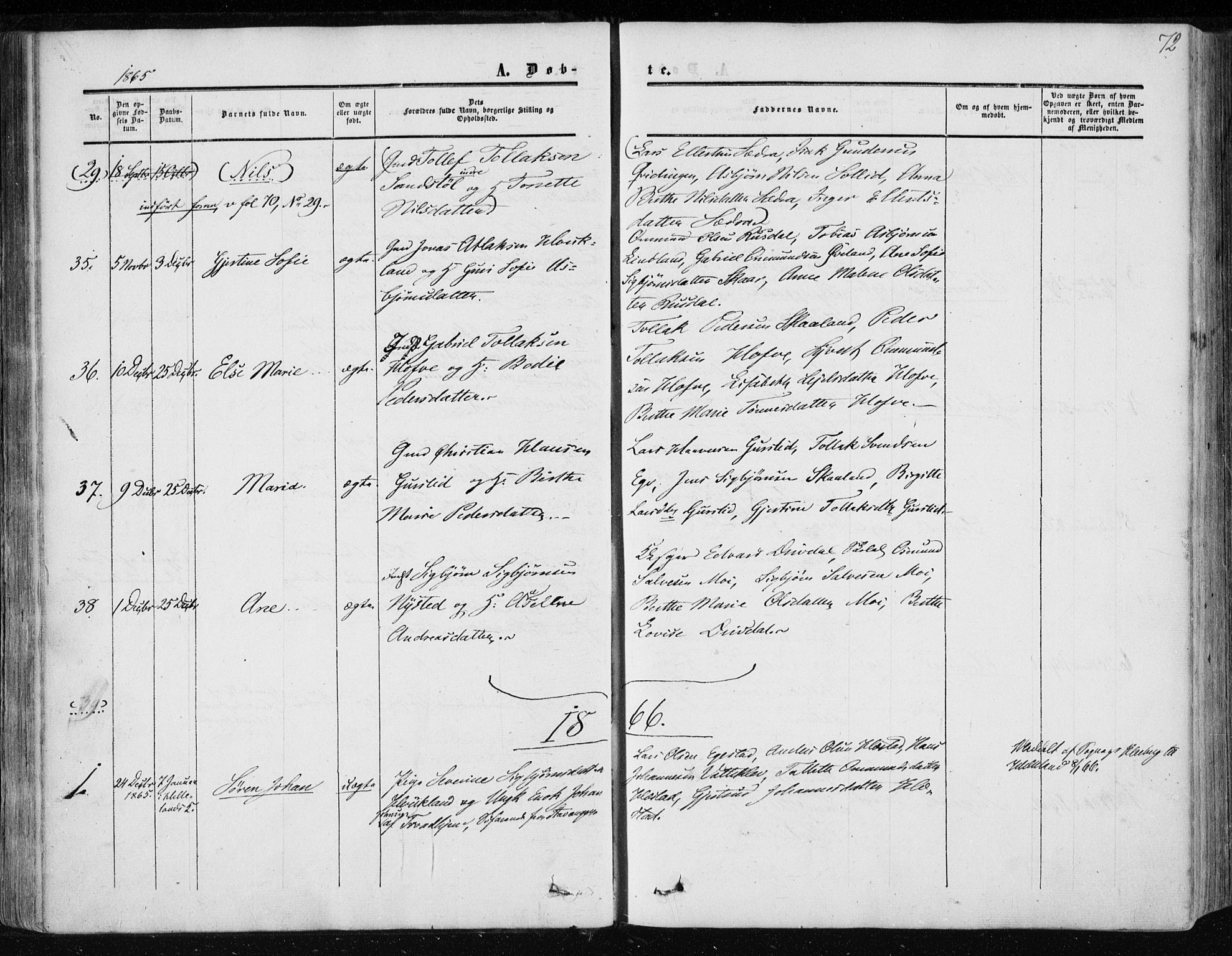 Lund sokneprestkontor, AV/SAST-A-101809/S06/L0009: Parish register (official) no. A 8, 1853-1877, p. 72