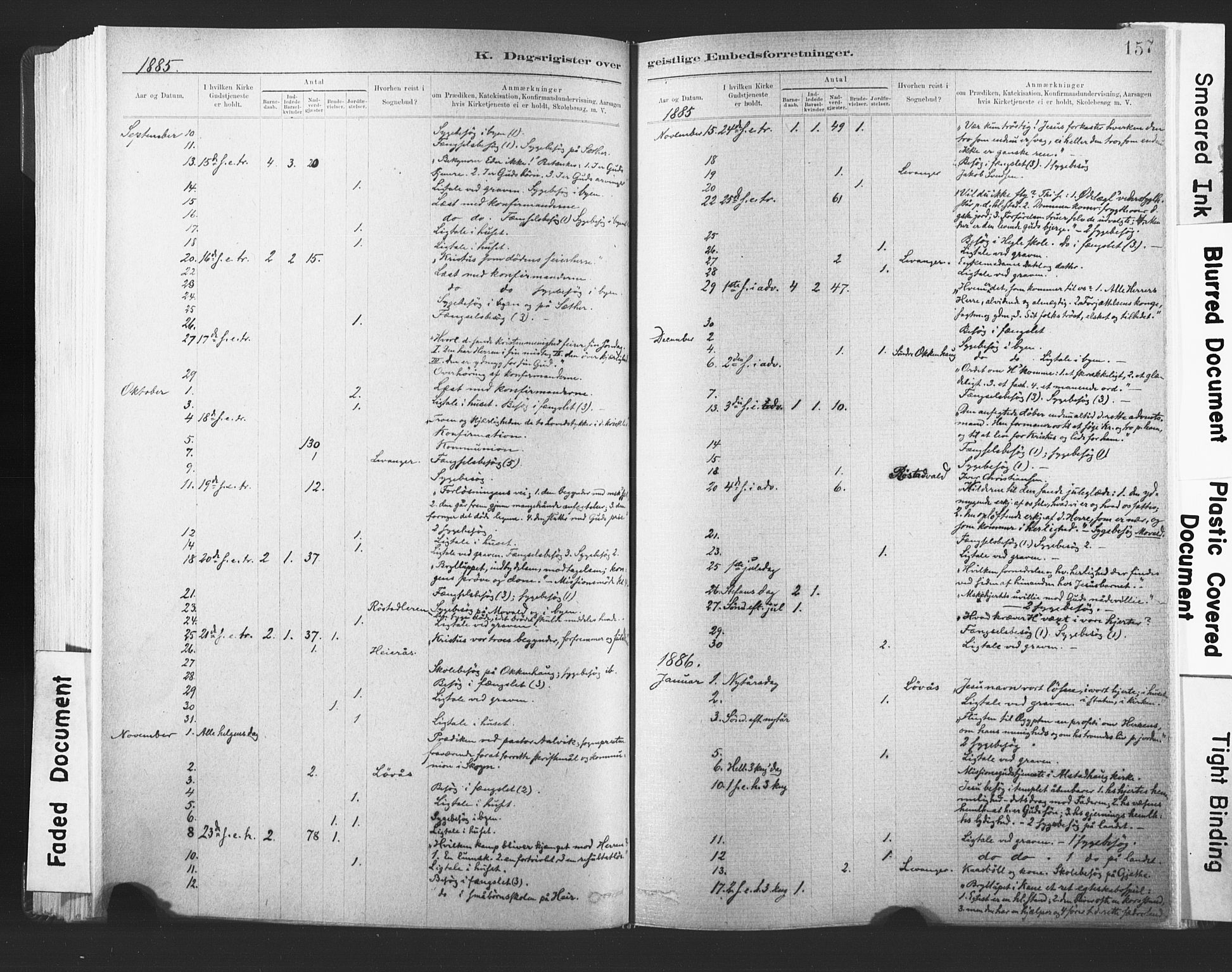 Ministerialprotokoller, klokkerbøker og fødselsregistre - Nord-Trøndelag, SAT/A-1458/720/L0189: Parish register (official) no. 720A05, 1880-1911, p. 157