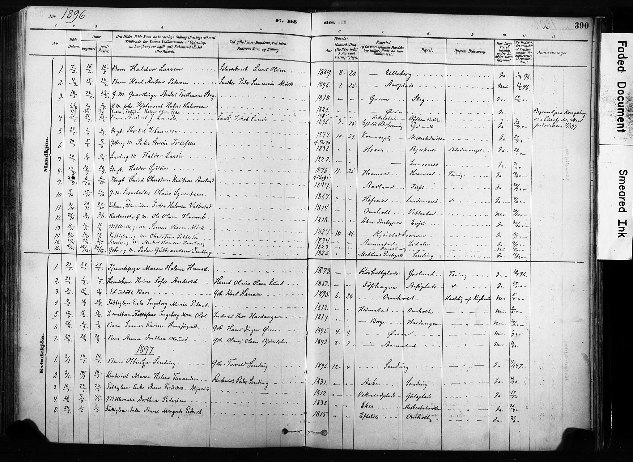 Sandsvær kirkebøker, SAKO/A-244/F/Fb/L0001: Parish register (official) no. II 1, 1878-1906, p. 390