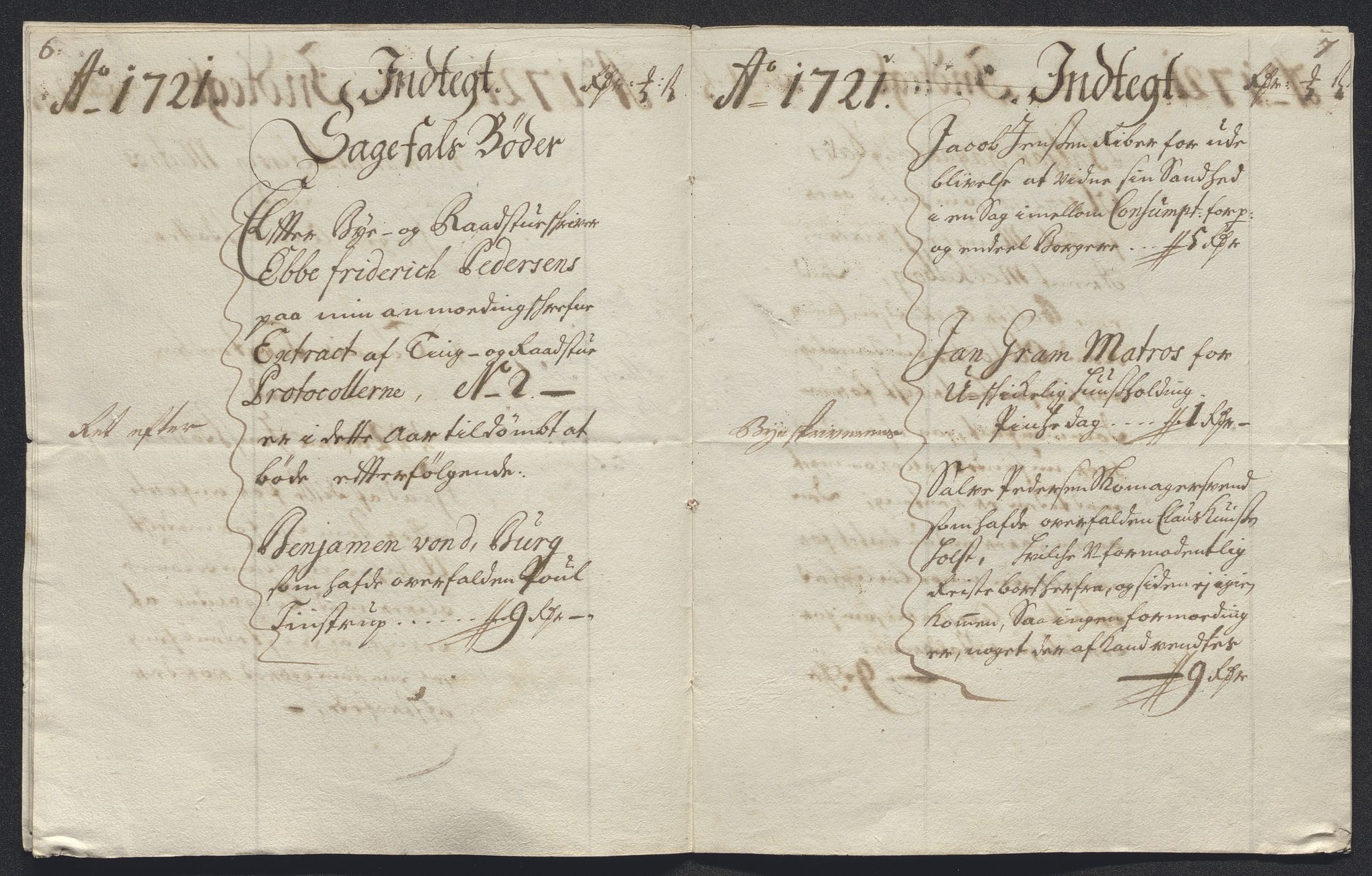 Rentekammeret inntil 1814, Reviderte regnskaper, Byregnskaper, AV/RA-EA-4066/R/Rm/L0286: [M19] Sikt og sakefall, 1719-1727, p. 71