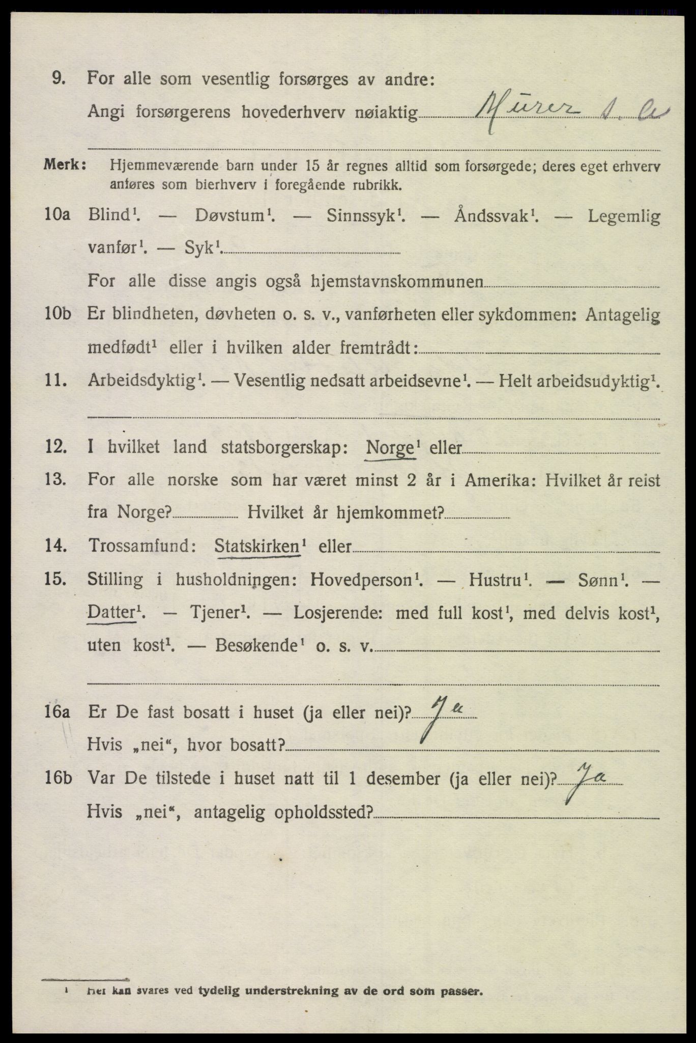 SAK, 1920 census for Tveit, 1920, p. 1475