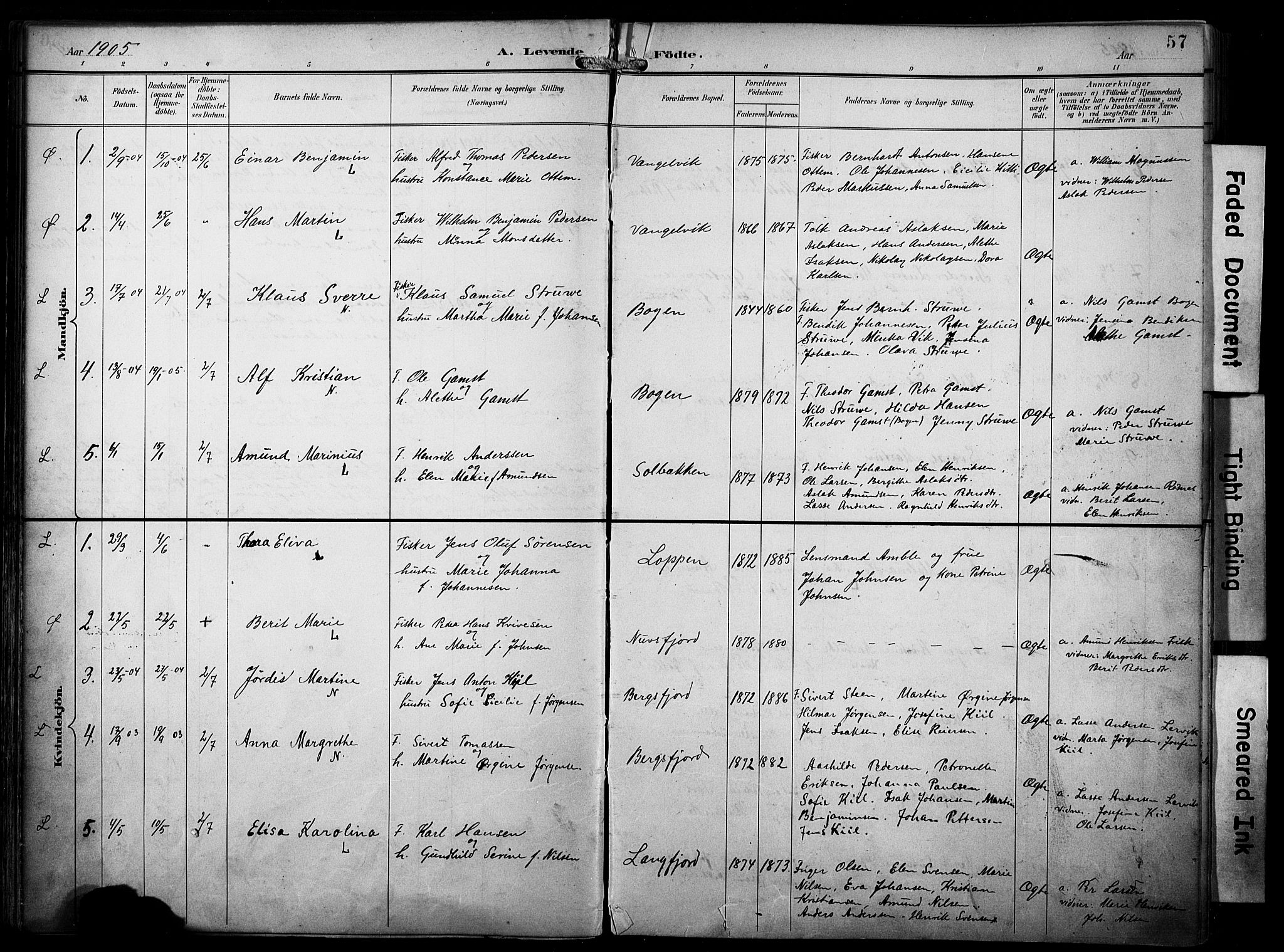 Loppa sokneprestkontor, SATØ/S-1339/H/Ha/L0009kirke: Parish register (official) no. 9, 1895-1909, p. 57