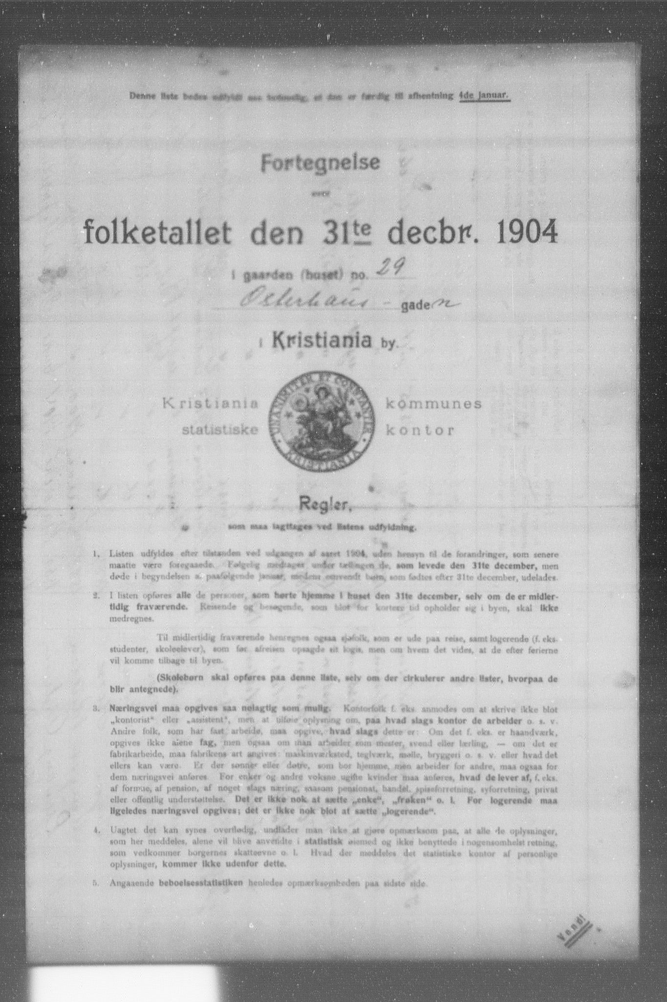 OBA, Municipal Census 1904 for Kristiania, 1904, p. 14977