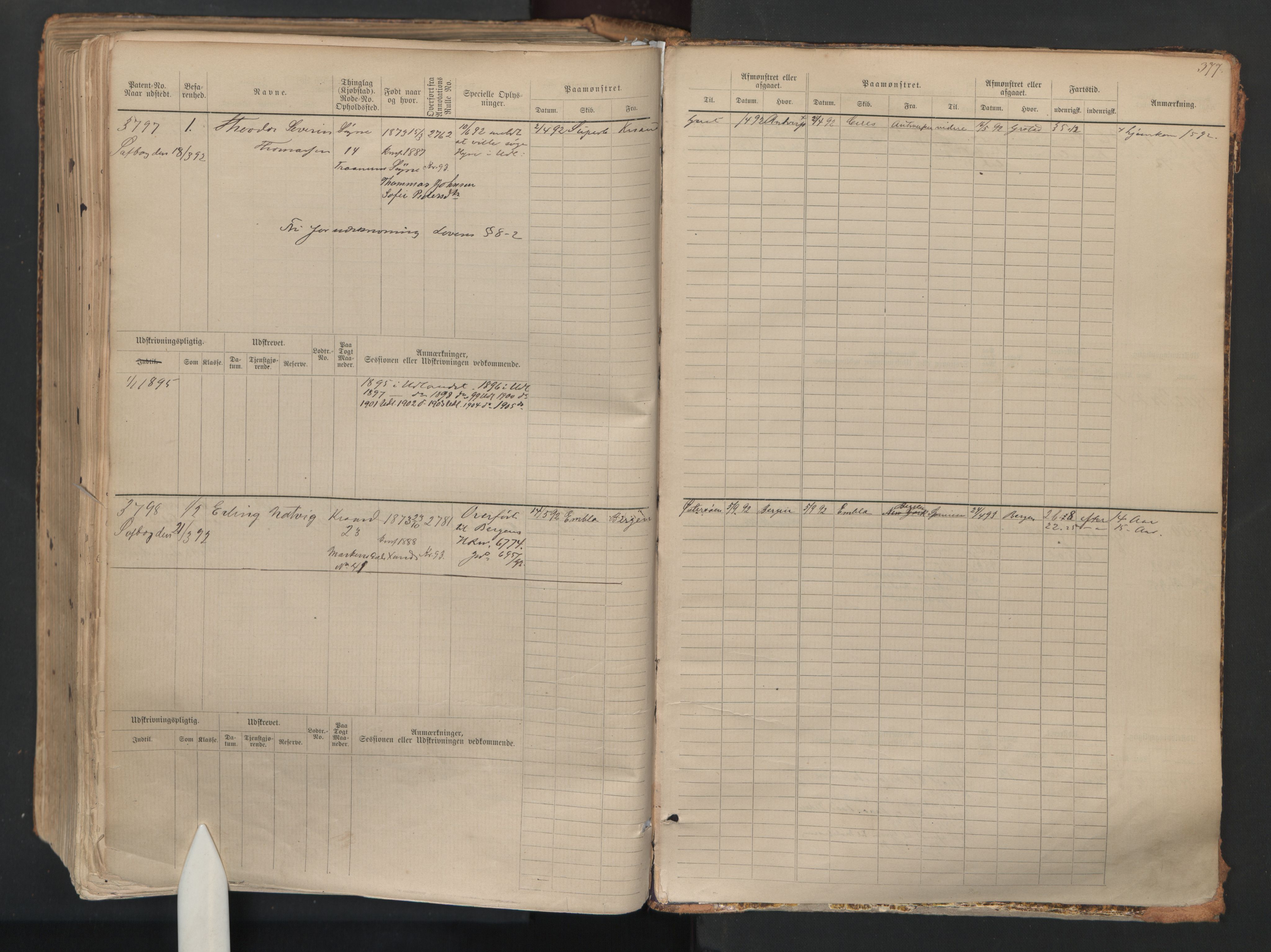 Kristiansand mønstringskrets, AV/SAK-2031-0015/F/Fb/L0007: Hovedrulle nr 3049-3810, I-14, 1883-1940, p. 385