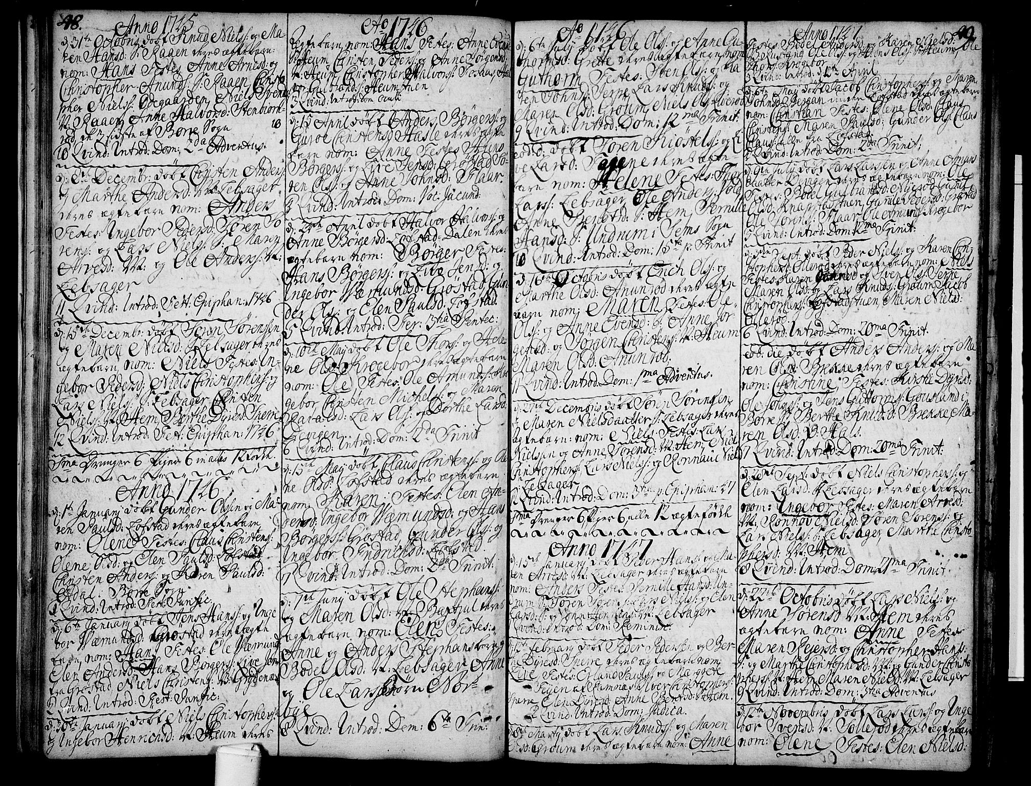 Våle kirkebøker, SAKO/A-334/F/Fa/L0004: Parish register (official) no. I 4 /1, 1732-1773, p. 48-49