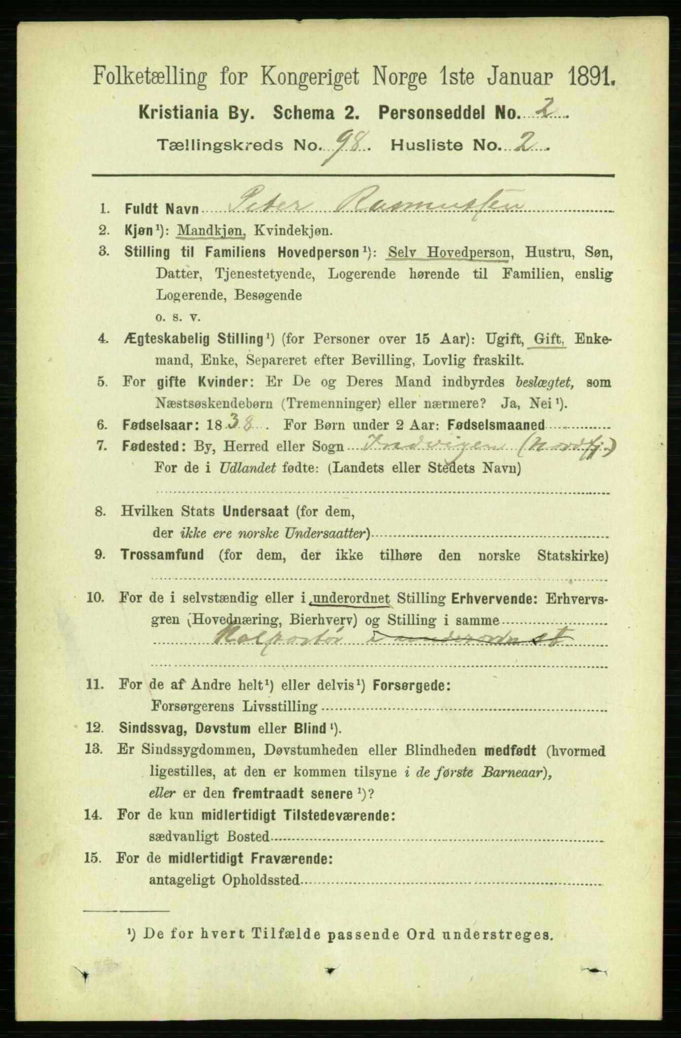 RA, 1891 census for 0301 Kristiania, 1891, p. 47735