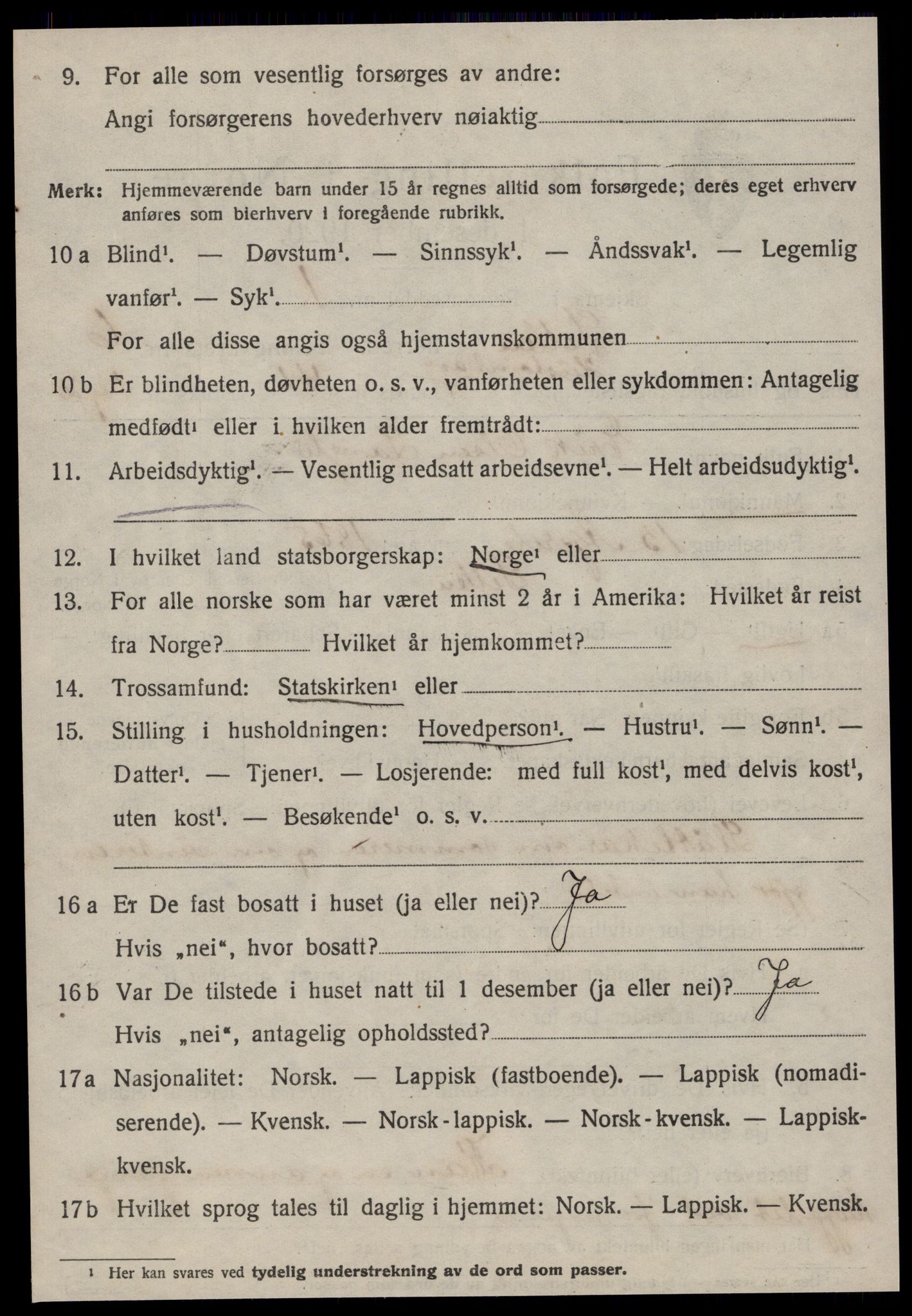 SAT, 1920 census for Selbu, 1920, p. 3883