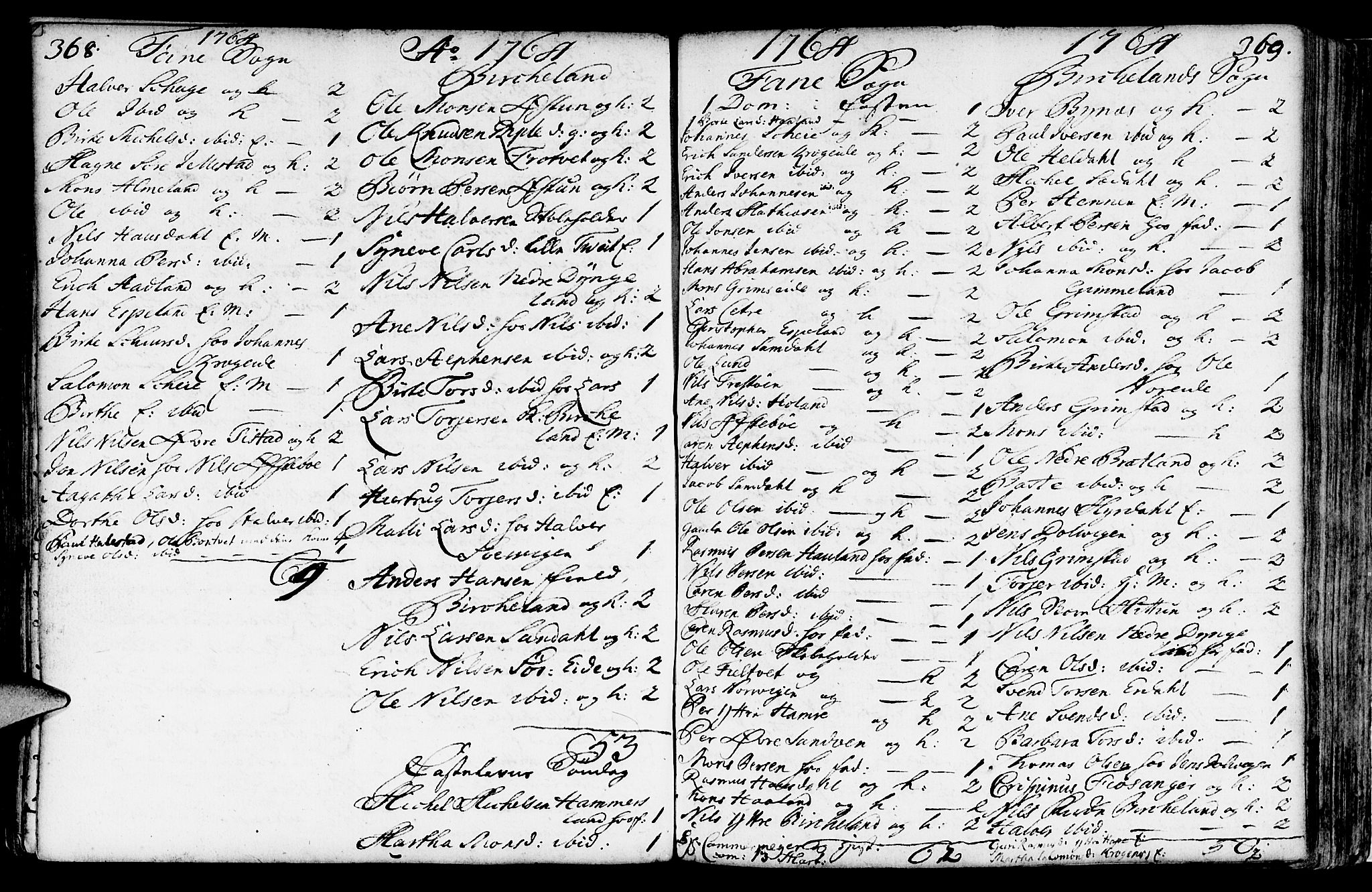 Fana Sokneprestembete, AV/SAB-A-75101/H/Haa/Haaa/L0004: Parish register (official) no. A 4, 1757-1774, p. 368-369