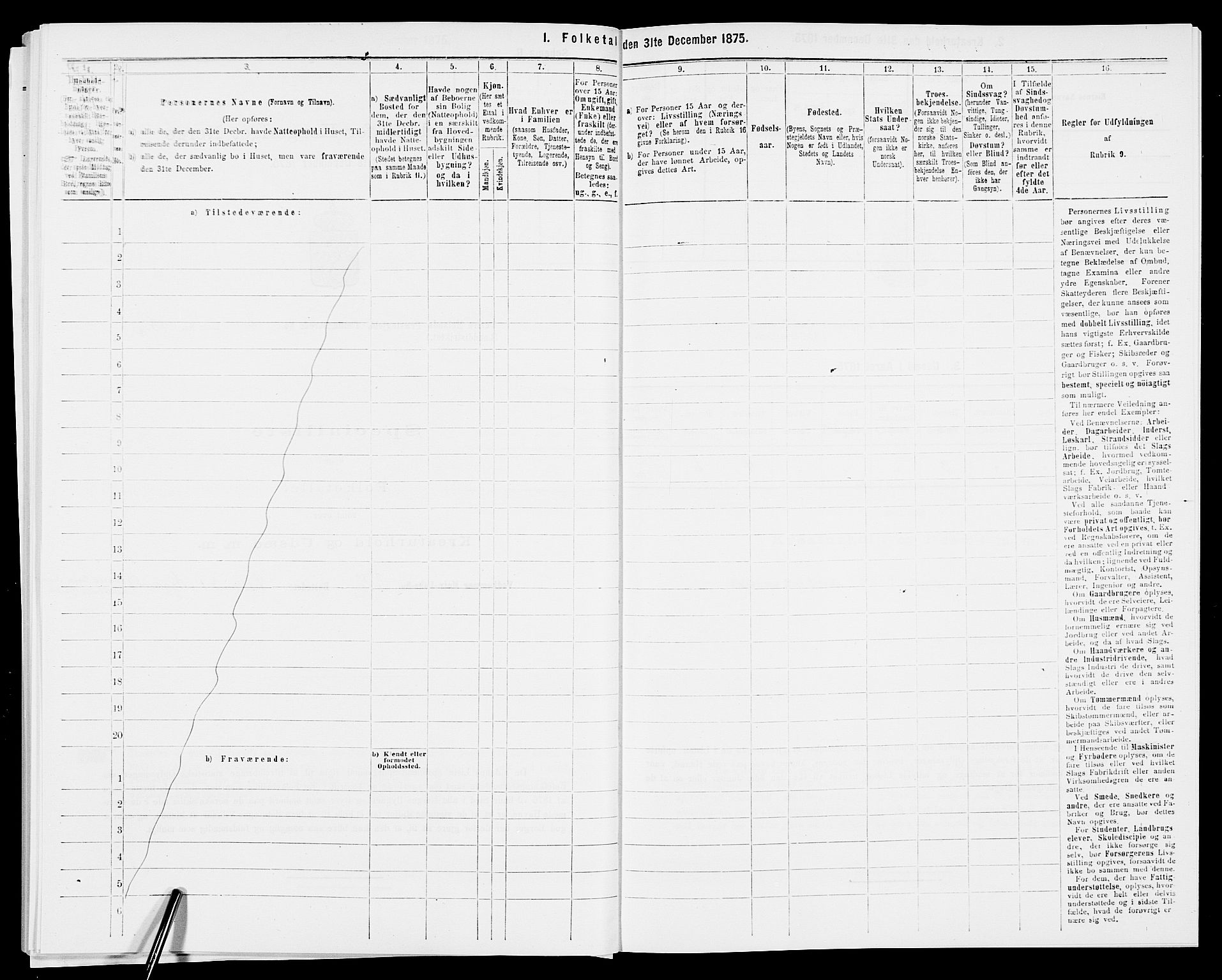 SAK, 1875 census for 0926L Vestre Moland/Vestre Moland, 1875, p. 376