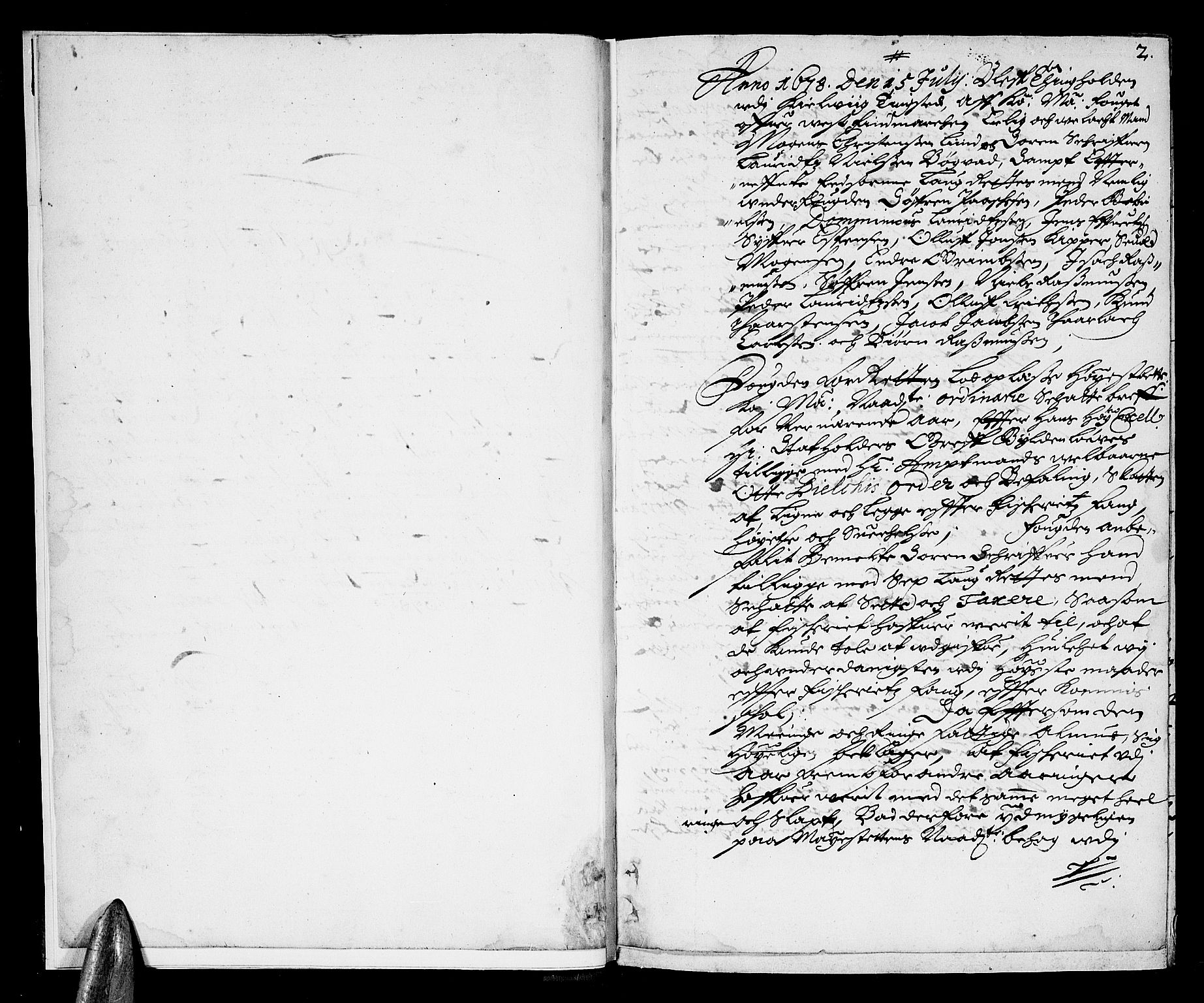 Finnmark sorenskriveri, AV/SATØ-S-0053/F/Fa/L0016: Justisprotokoller, 1678-1679, p. 1b-2a