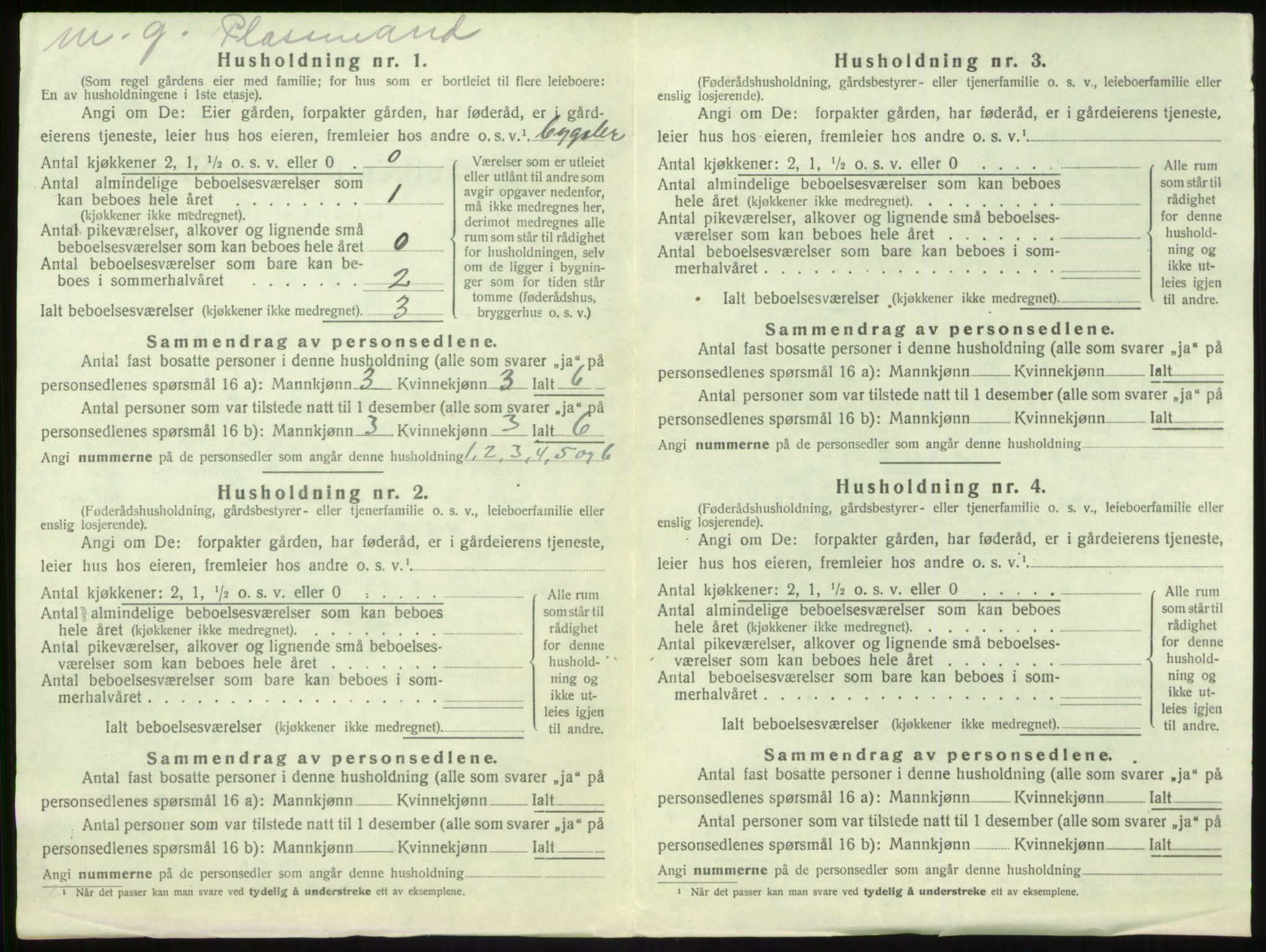 SAB, 1920 census for Hyllestad, 1920, p. 668