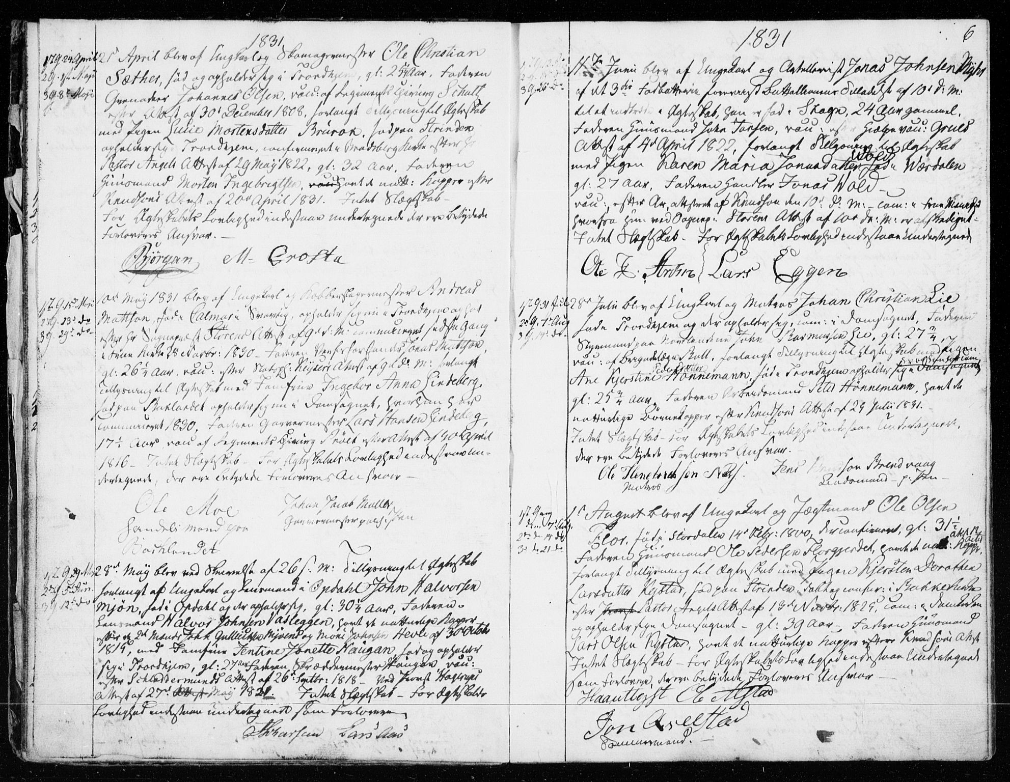 Ministerialprotokoller, klokkerbøker og fødselsregistre - Sør-Trøndelag, SAT/A-1456/601/L0046: Parish register (official) no. 601A14, 1830-1841, p. 6